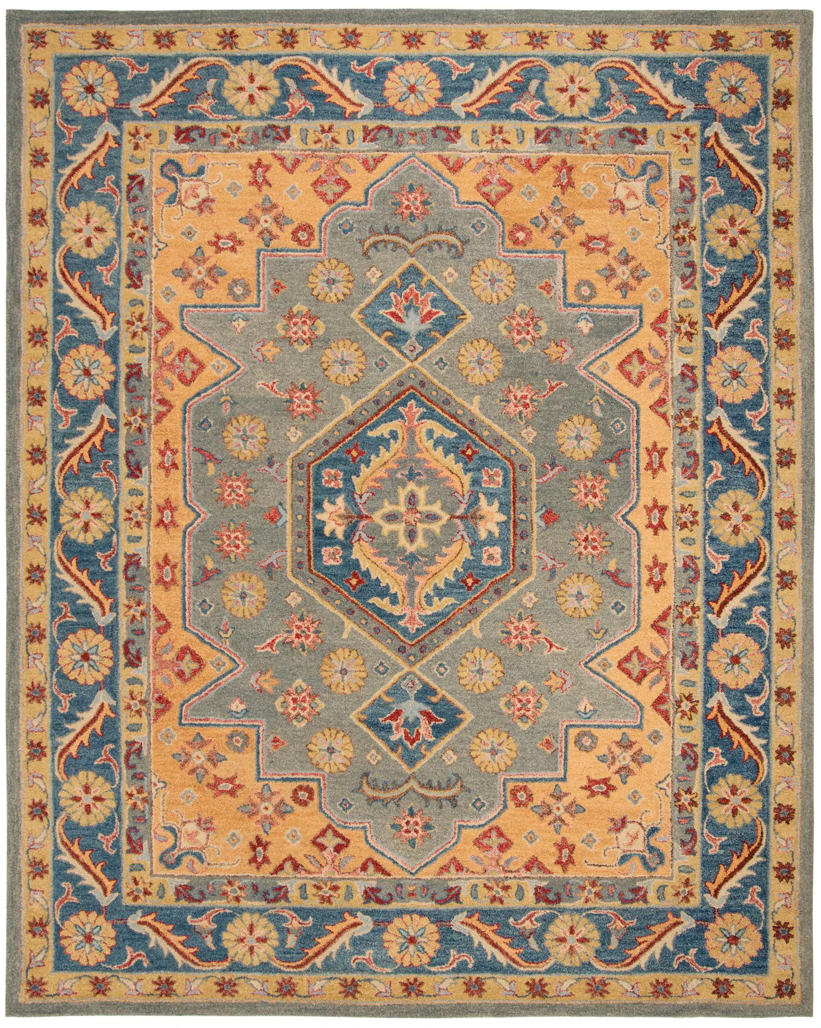 Antiquity Medallion Border Hand-Tufted Wool Rug