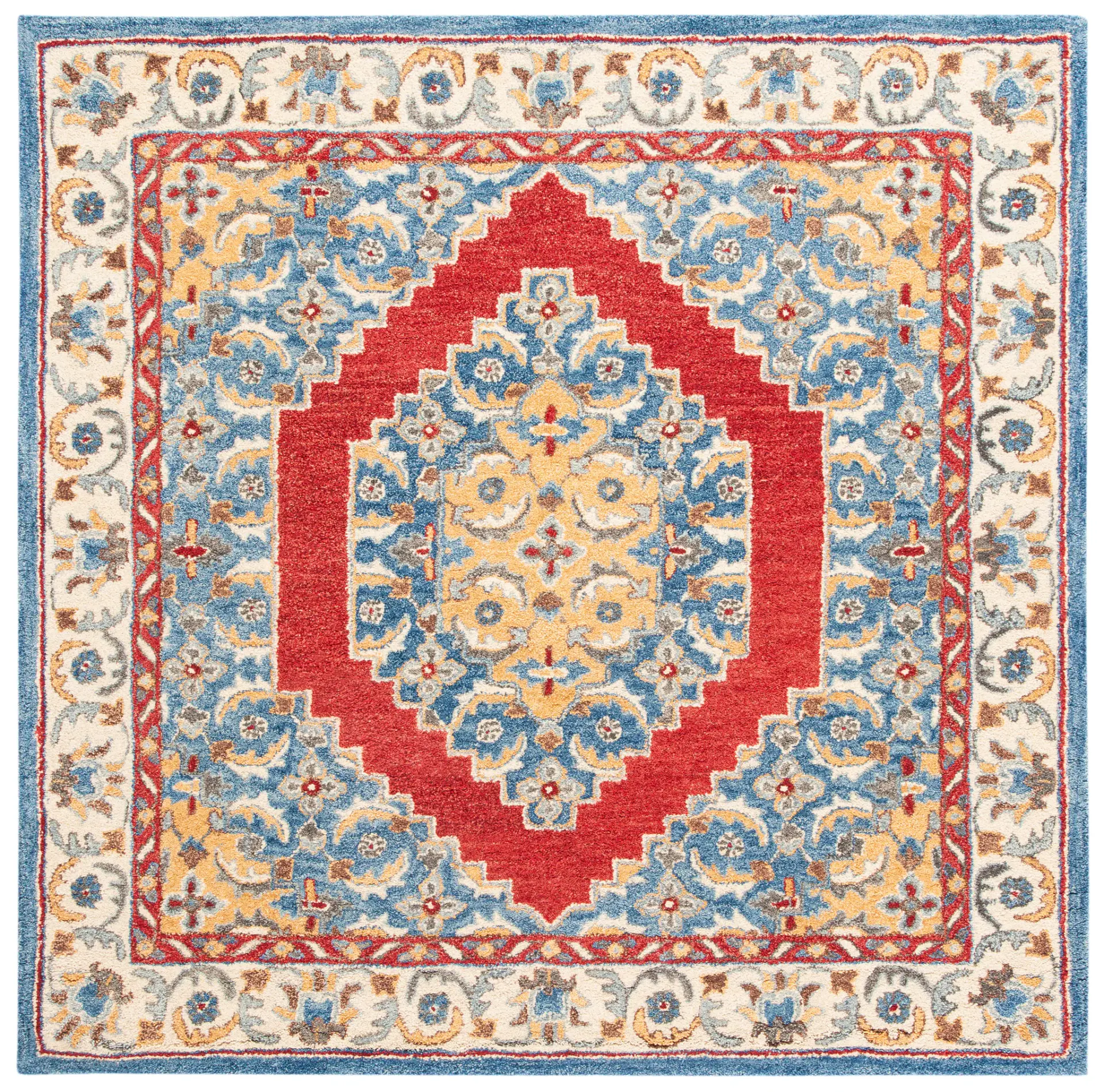 Antiquity Stepped Medallion Hand-Tufted Wool Rug