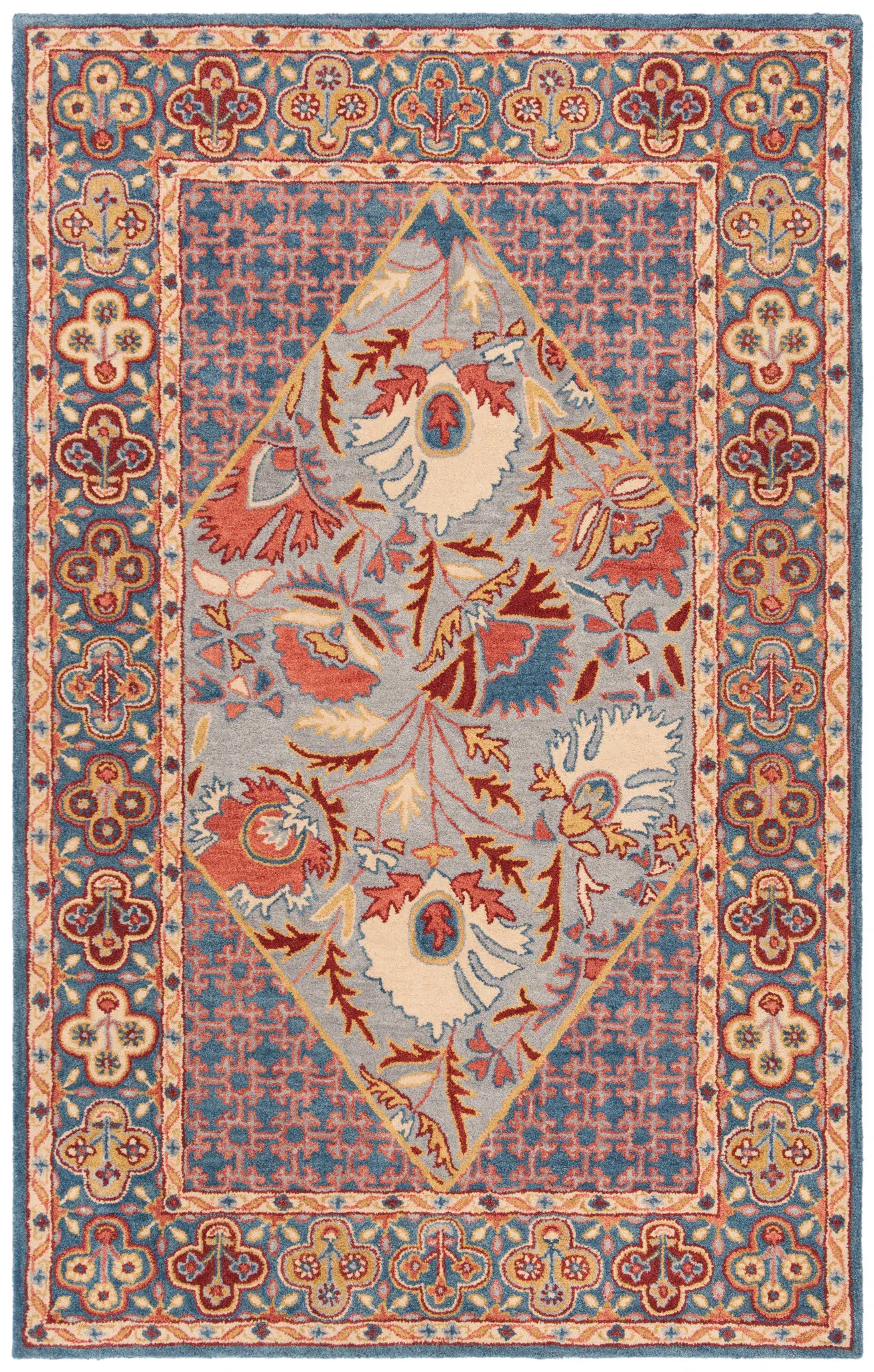 Antiquity Diamond Floral Medallion Hand-Tufted Wool Rug