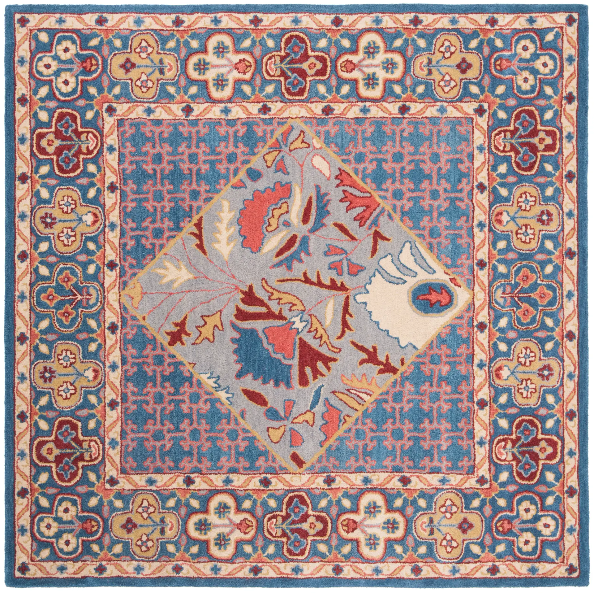 Antiquity Diamond Floral Medallion Hand-Tufted Wool Rug
