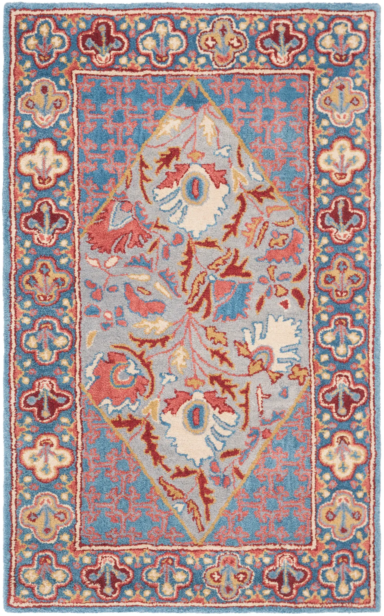 Antiquity Diamond Floral Medallion Hand-Tufted Wool Rug