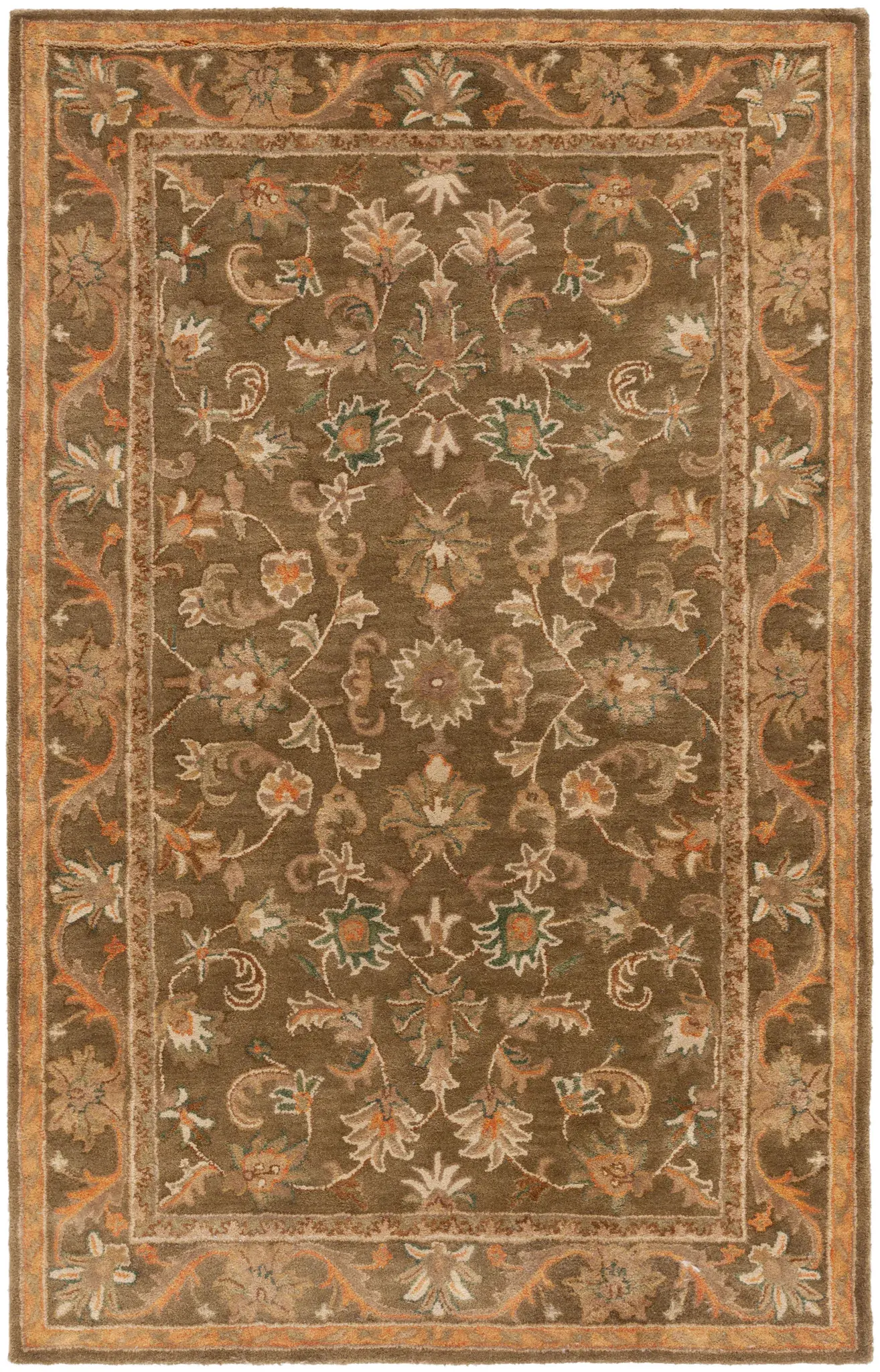 Antiquity Acanthus Bordered Hand-Tufted Wool Rug
