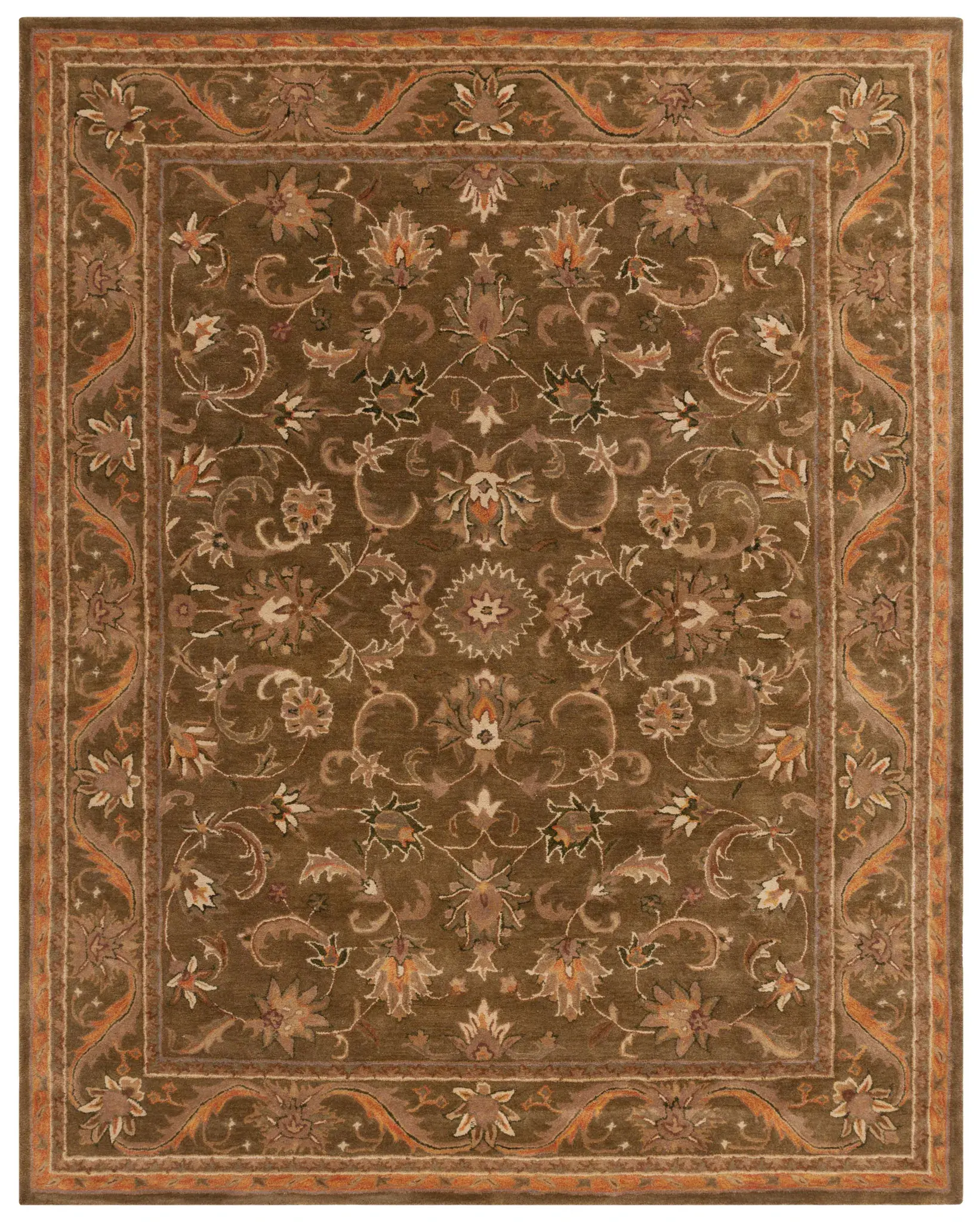 Antiquity Acanthus Bordered Hand-Tufted Wool Rug
