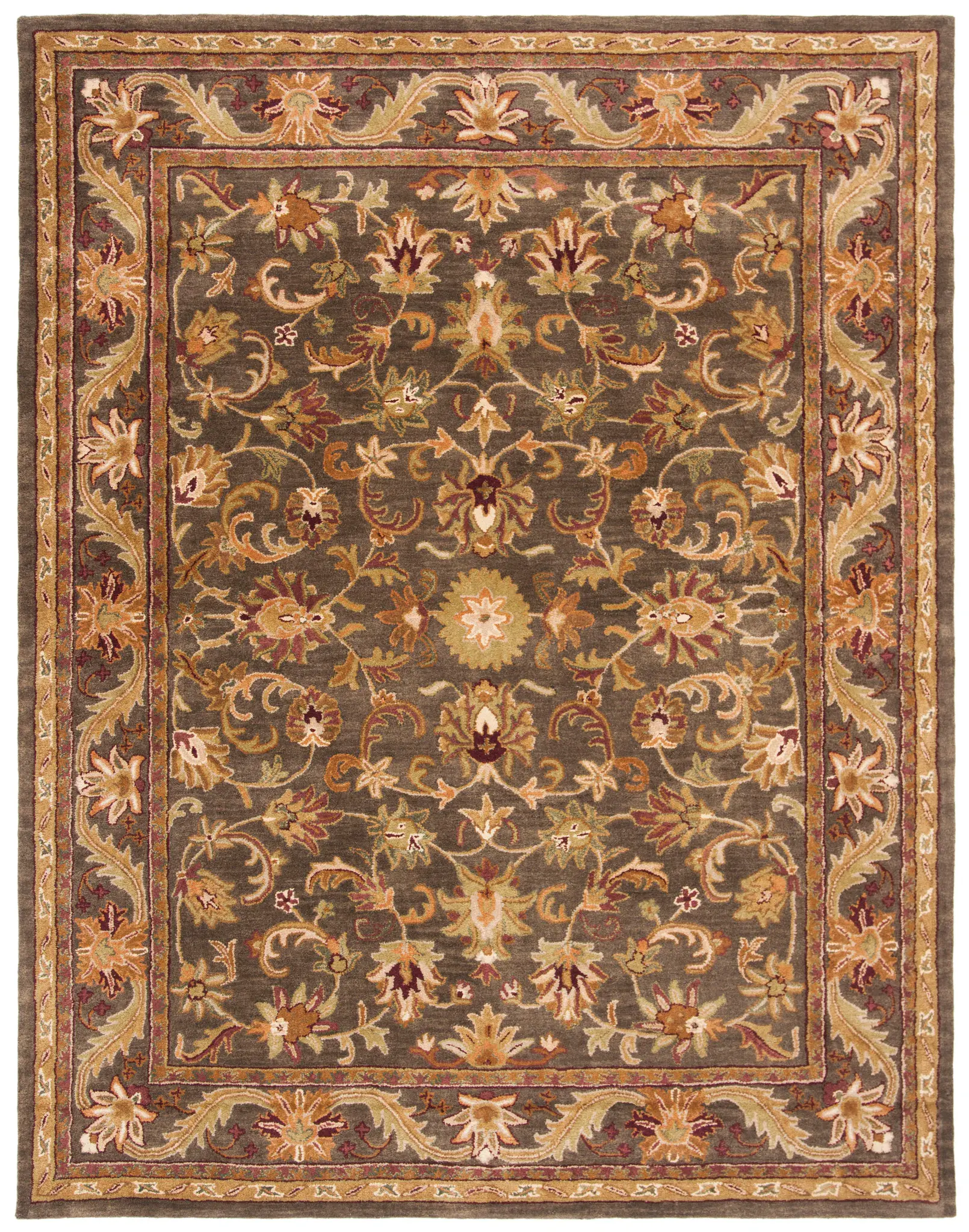 Antiquity Acanthus Bordered Hand-Tufted Wool Rug