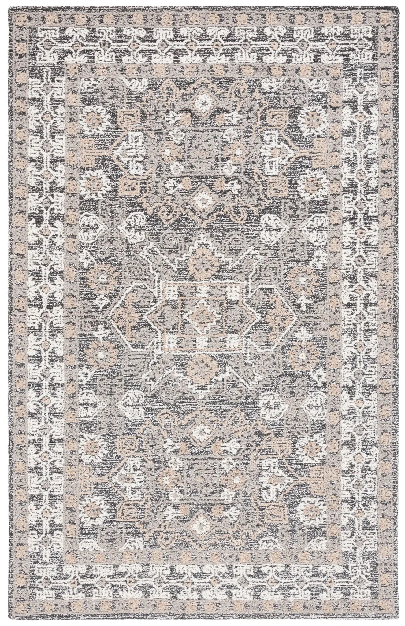 Antiquity Medallion Border Hand-Tufted Wool Blend Rug