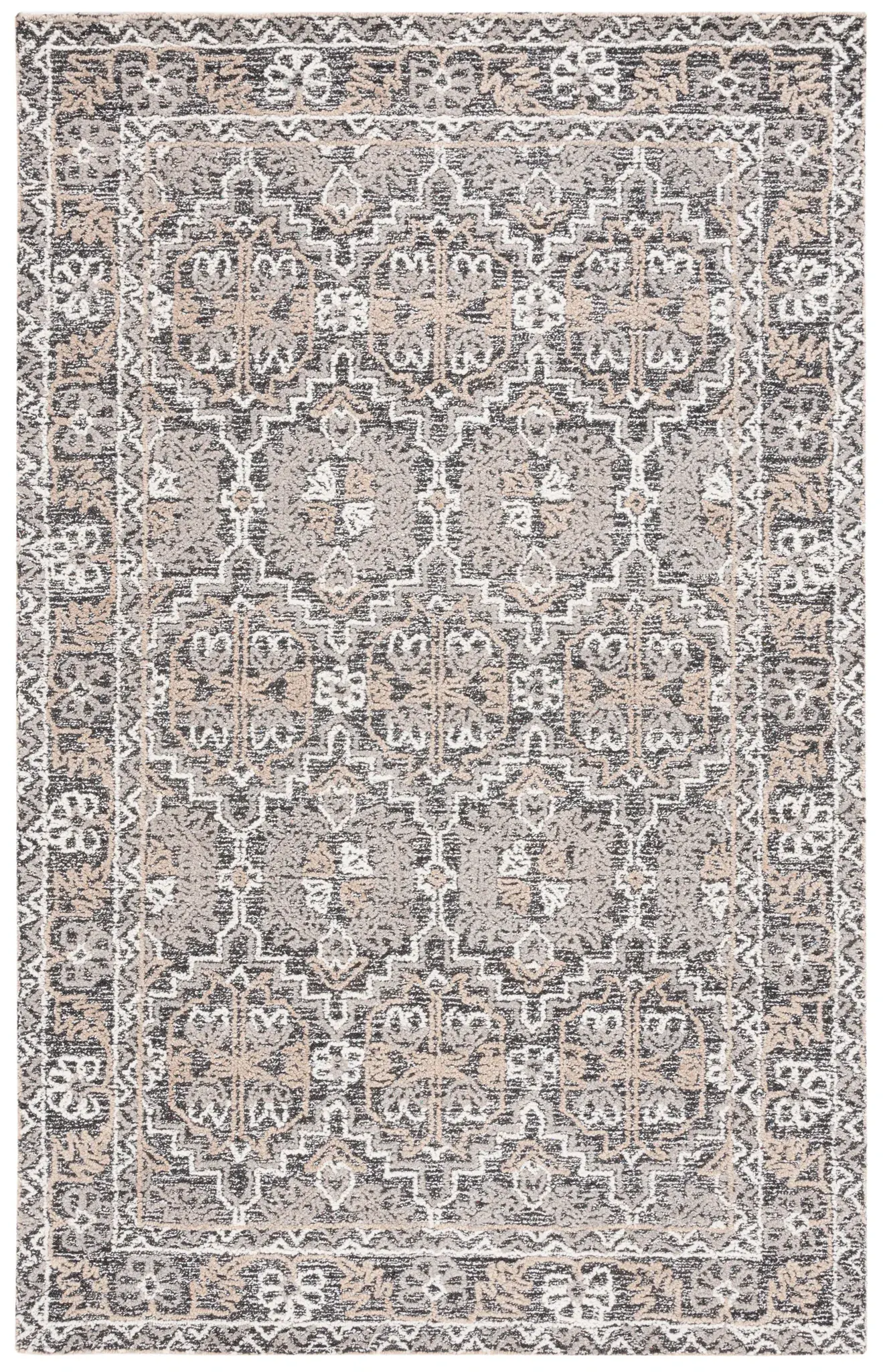 Antiquity Framed Medallion Hand-Tufted Wool Blend Rug