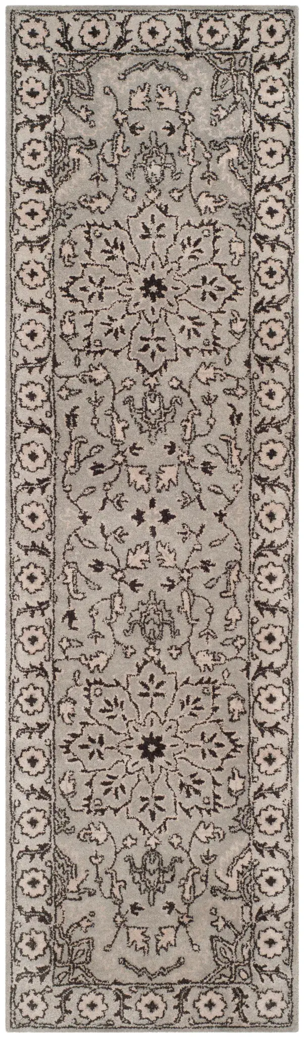 Antiquity Floral Medallion Border Hand-Tufted Wool Rug