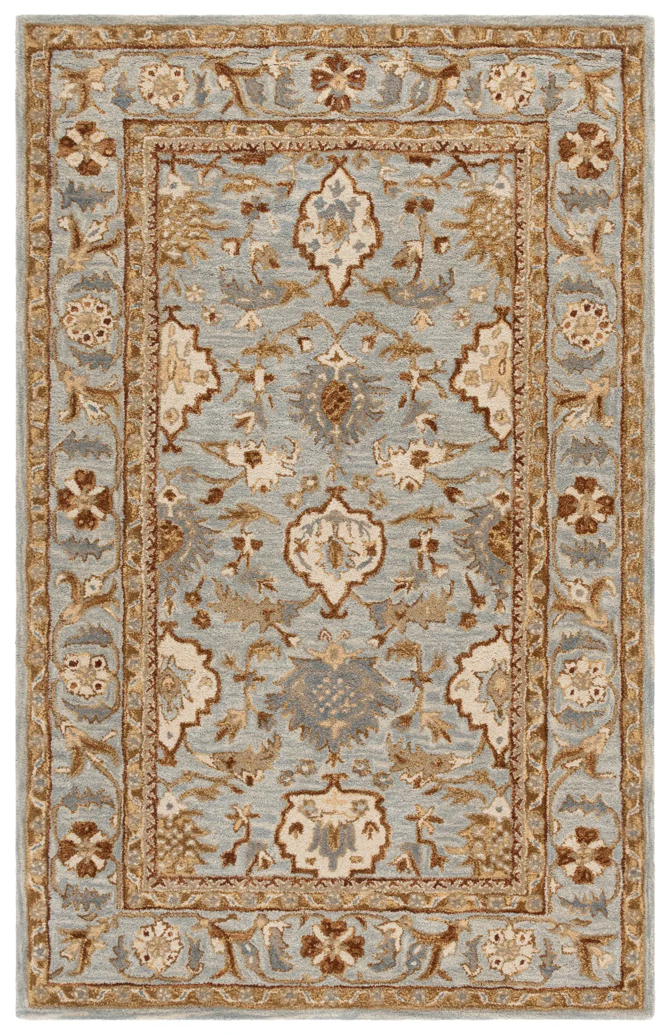 Antiquity Urn Bordered Hand-Tufted Wool Rug
