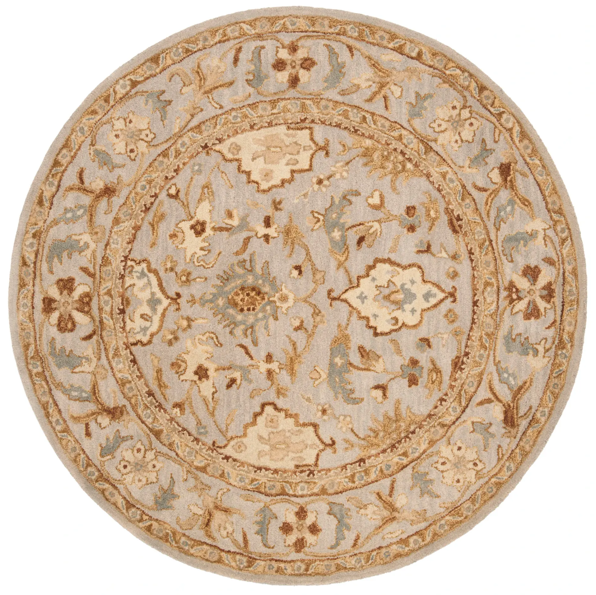 Antiquity Urn Bordered Hand-Tufted Wool Rug