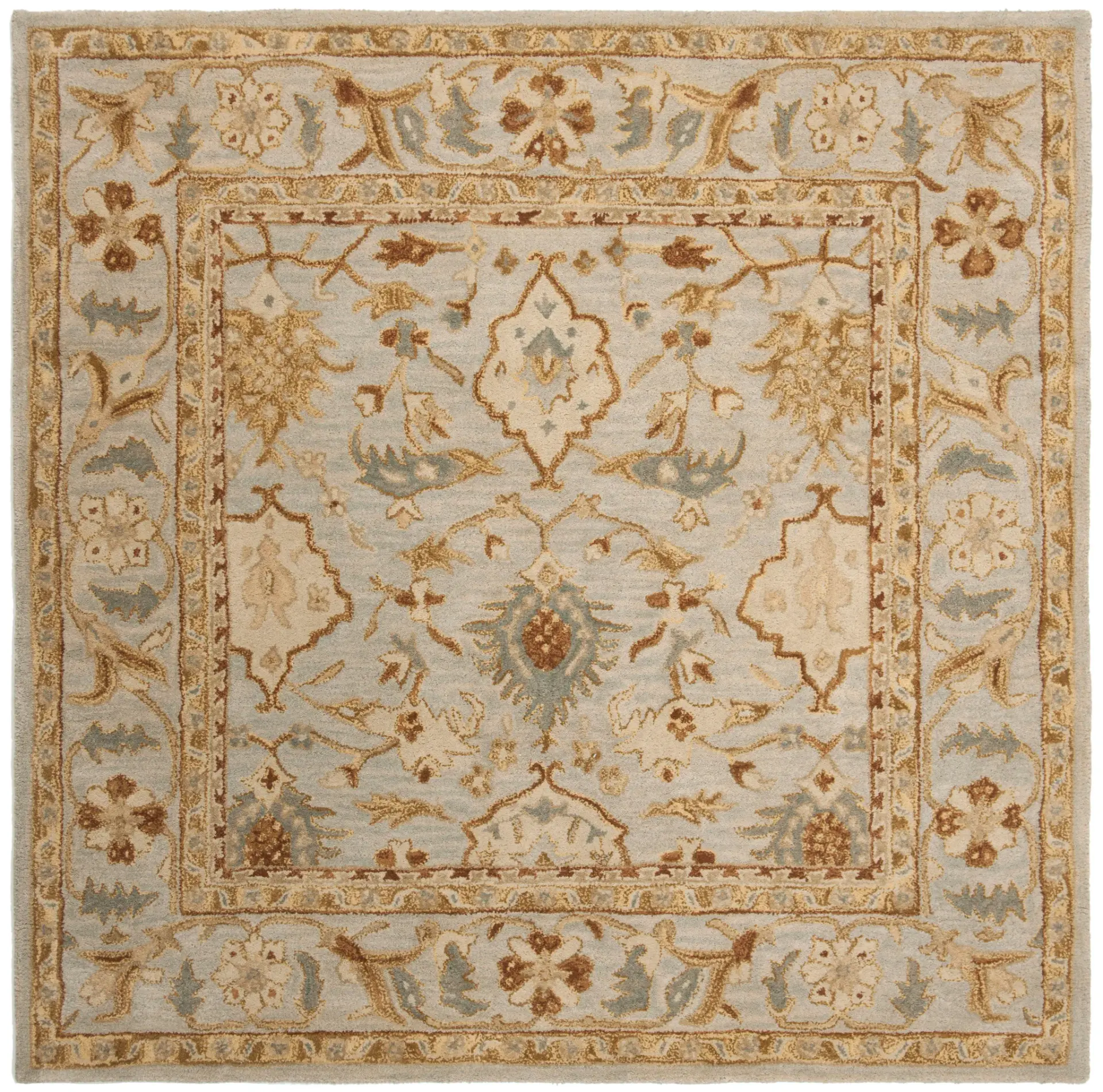 Antiquity Urn Bordered Hand-Tufted Wool Rug