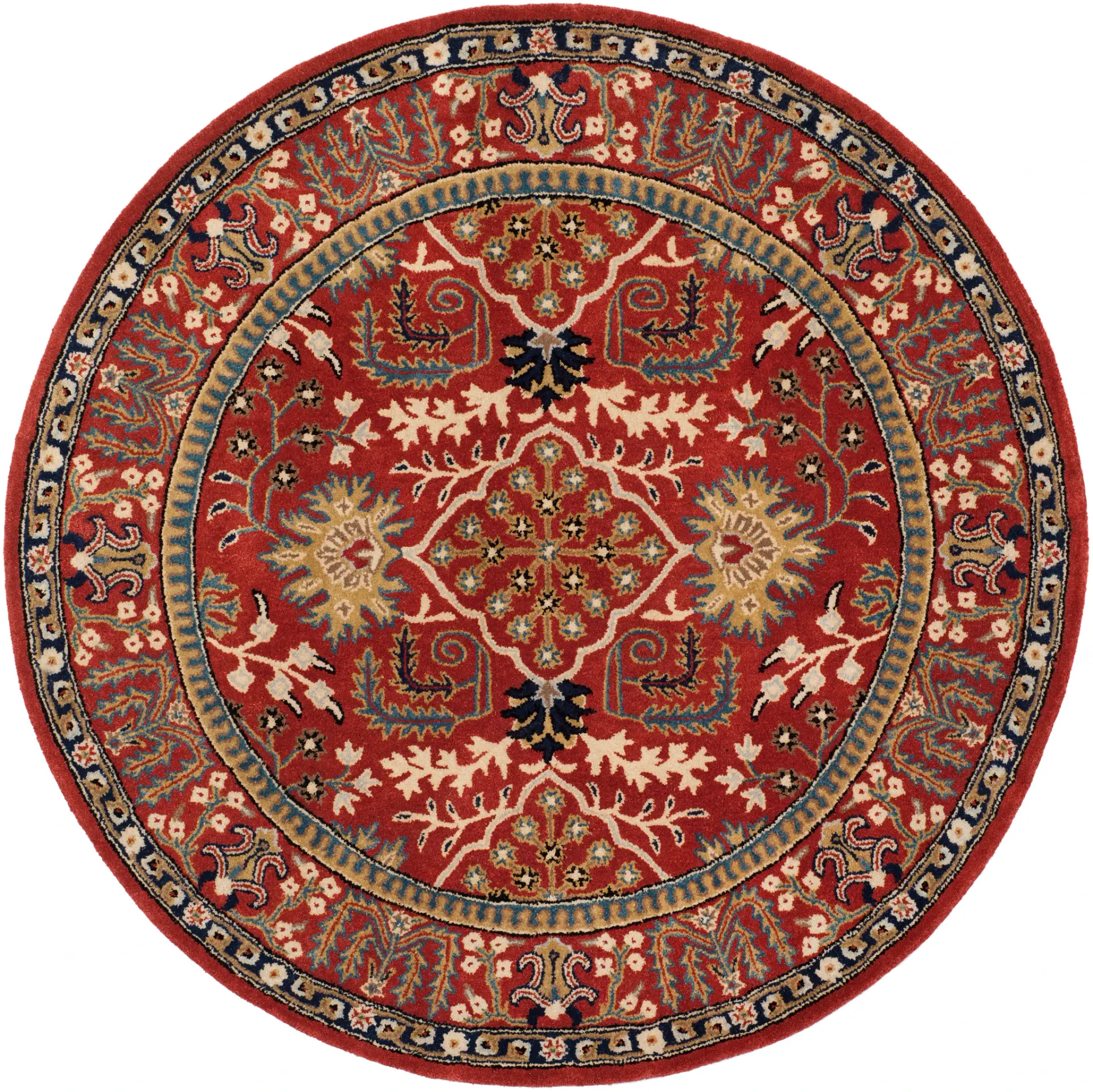 Antiquity Palmette Border Hand-Tufted Wool Rug