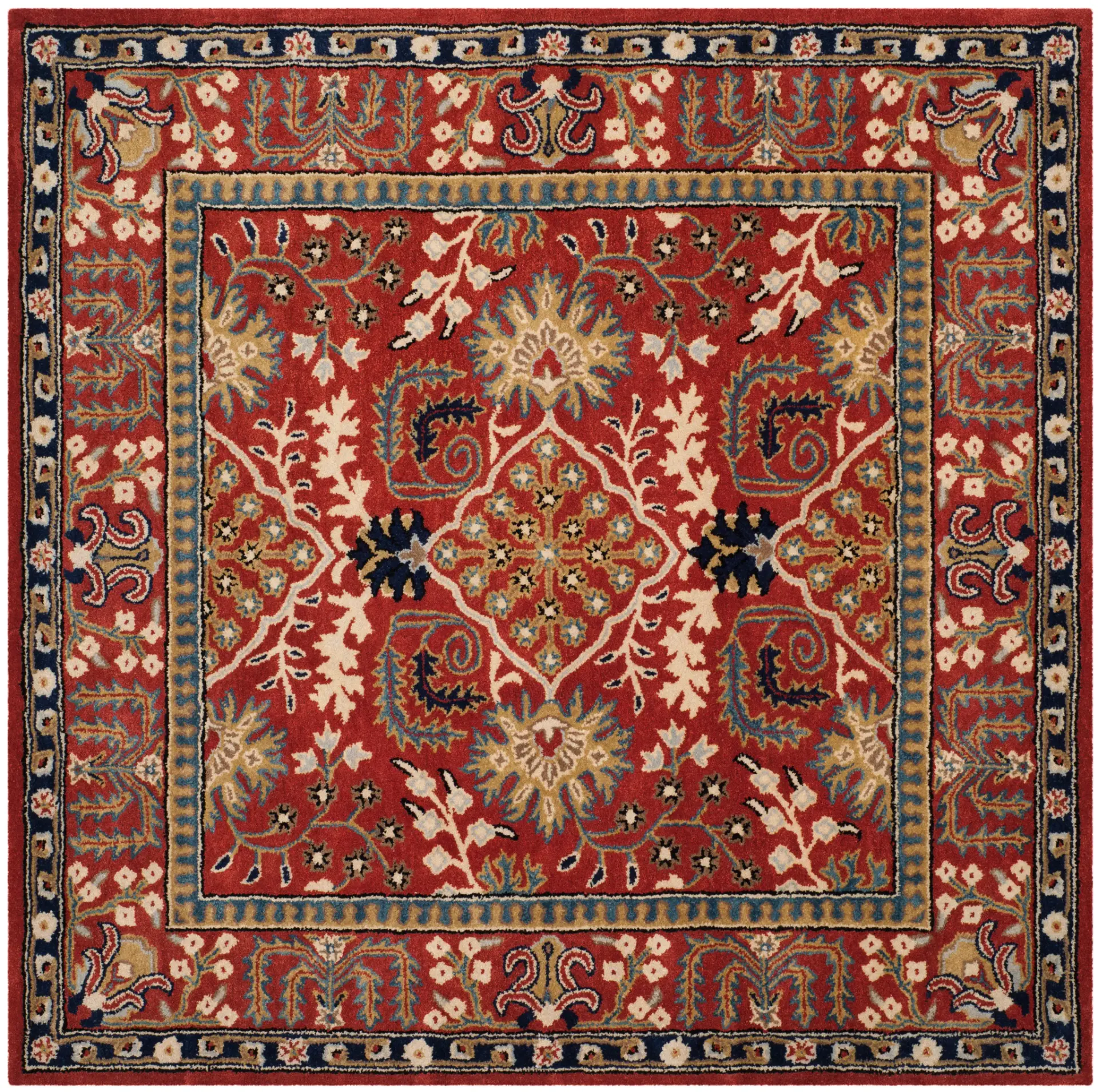 Antiquity Palmette Border Hand-Tufted Wool Rug