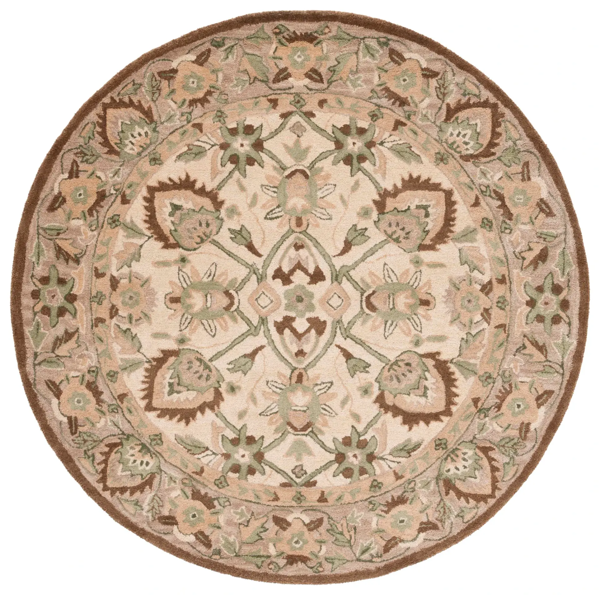 Antiquity Acanthus Palmette Bordered Hand-Tufted Wool Rug