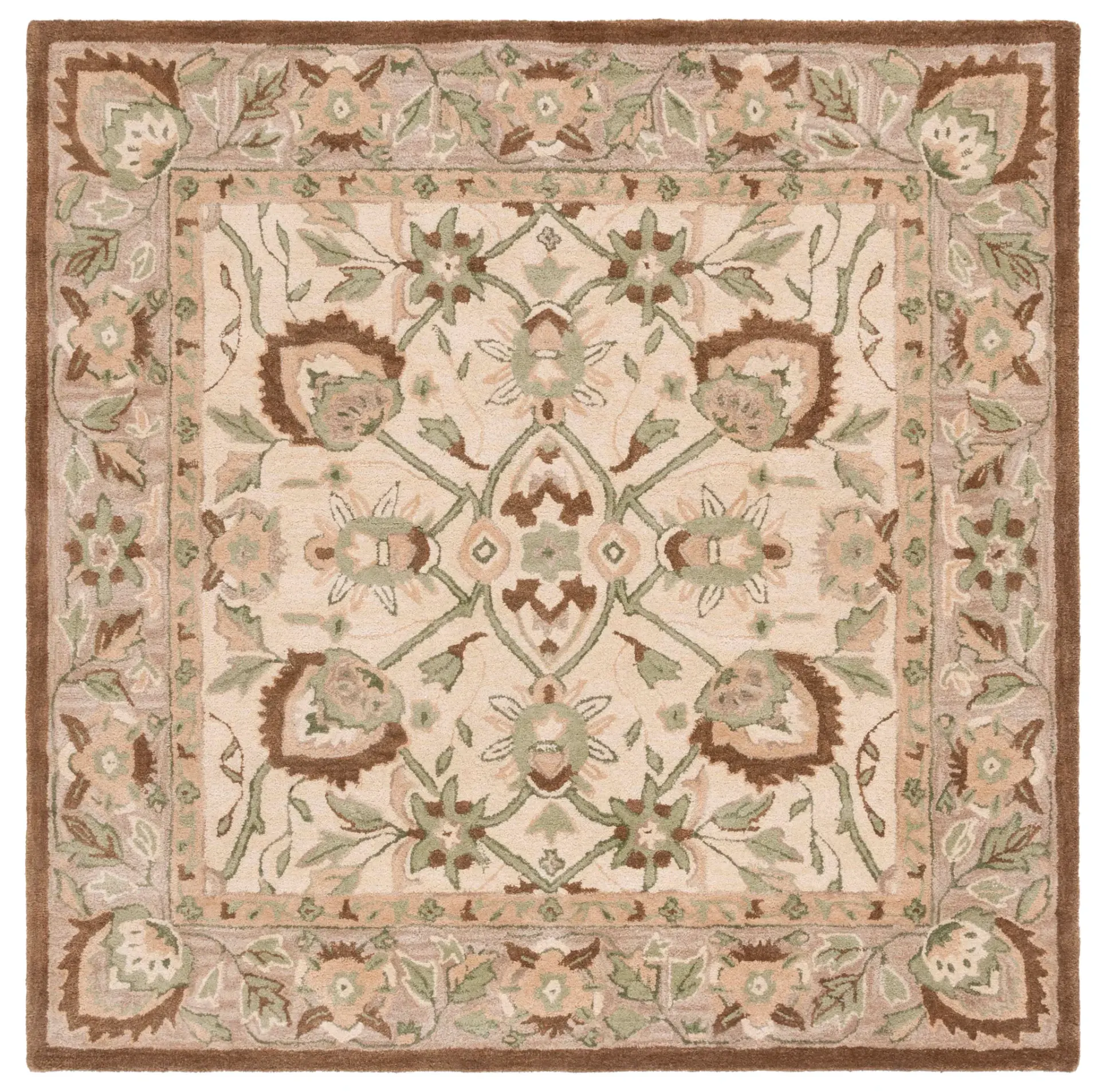 Antiquity Acanthus Palmette Bordered Hand-Tufted Wool Rug