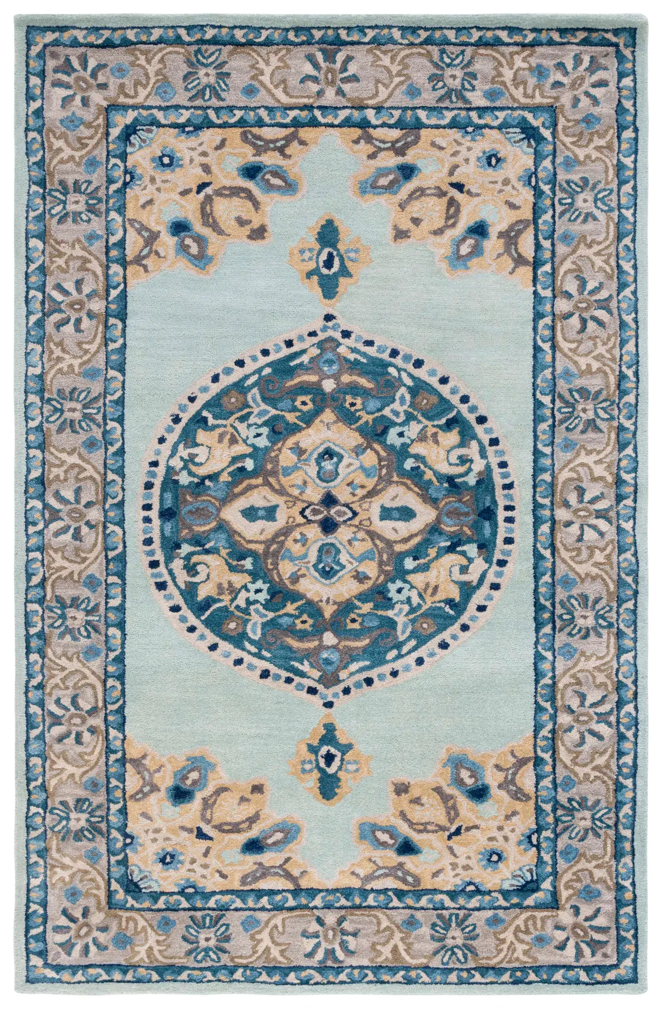 Antiquity Open Field Medallion Hand-Tufted Wool Rug