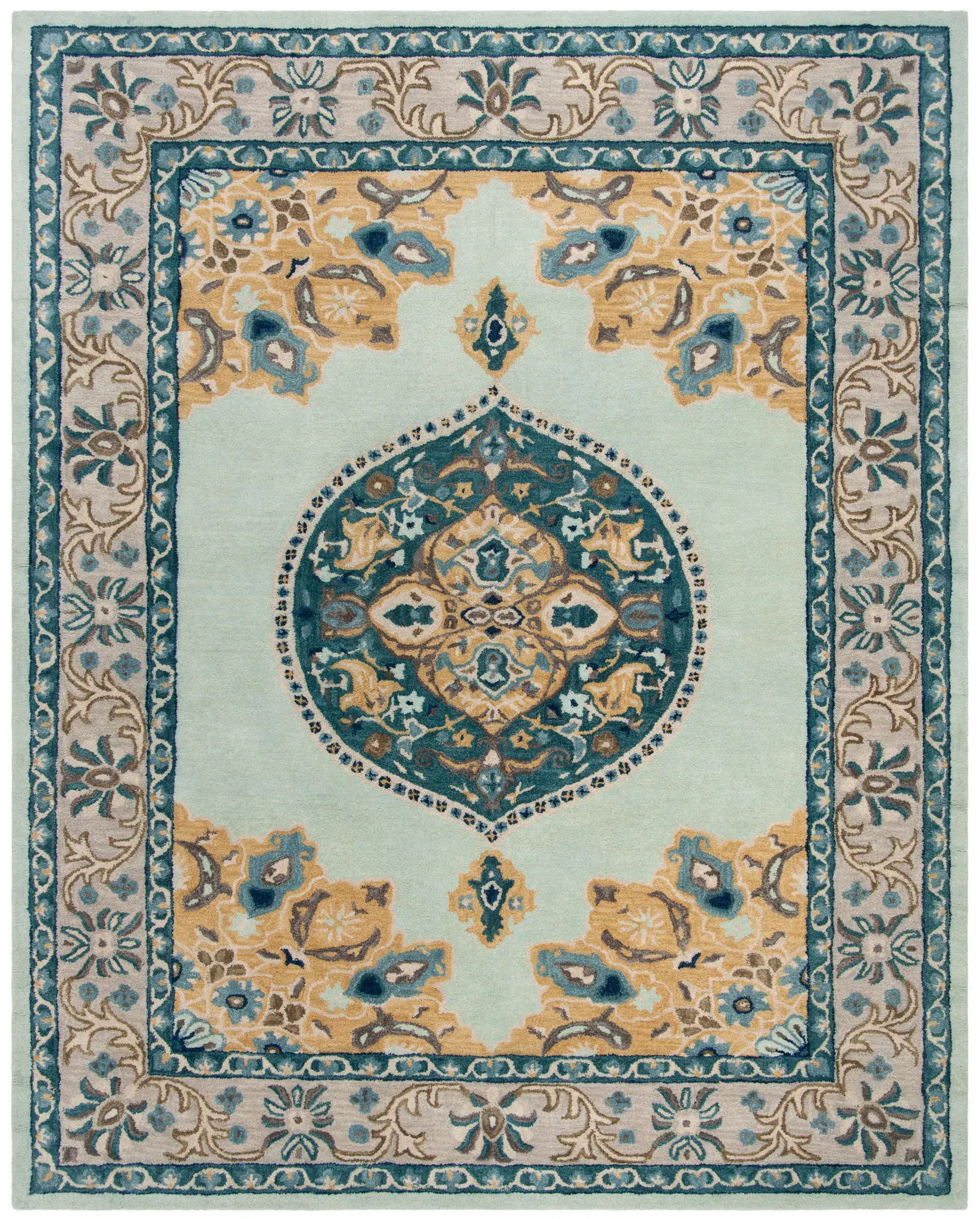 Antiquity Open Field Medallion Hand-Tufted Wool Rug