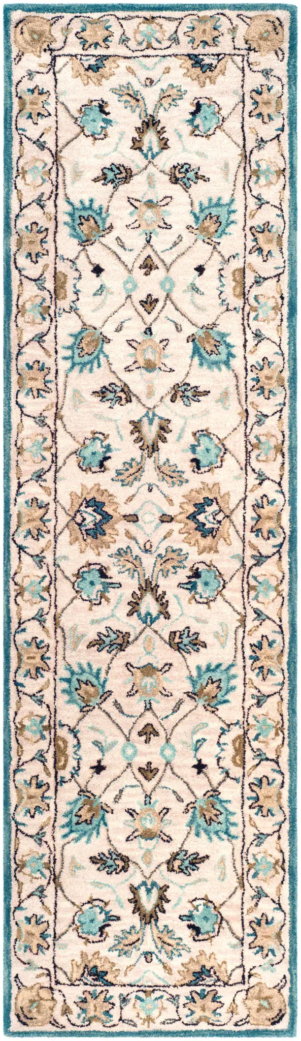 Antiquity Lotus Bordered Hand-Tufted Wool Rug