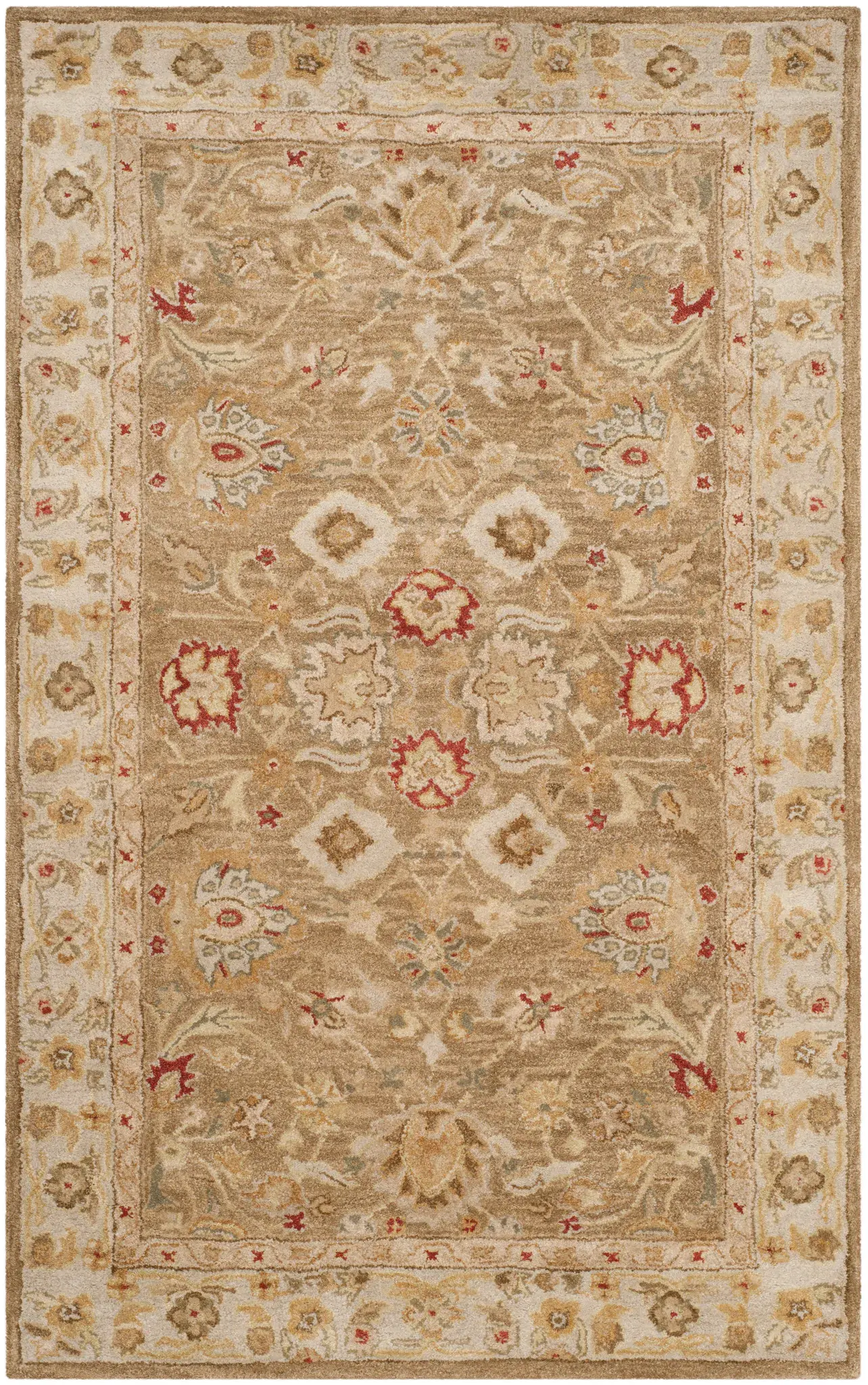 Antiquity Floral Border Hand-Tufted Wool Rug