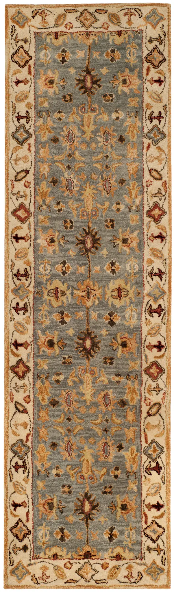 Antiquity Rosette Bordered Hand-Tufted Wool Rug