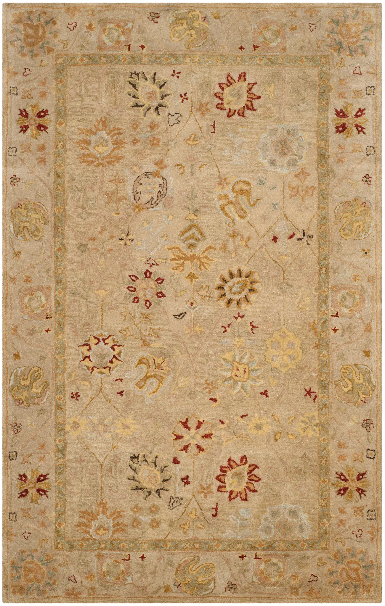Antiquity Floral Tile Hand-Tufted Wool Rug