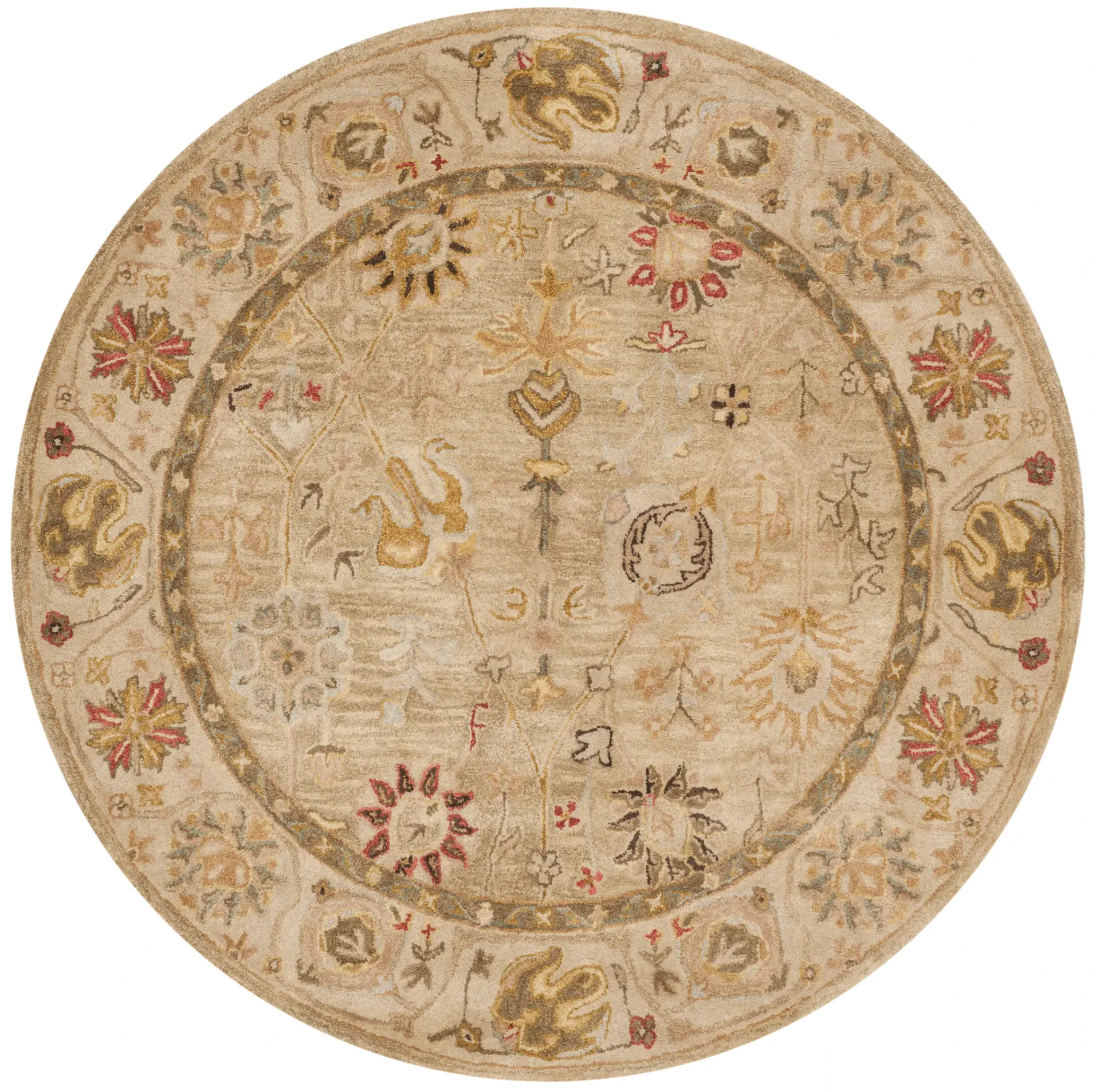 Antiquity Floral Tile Hand-Tufted Wool Rug