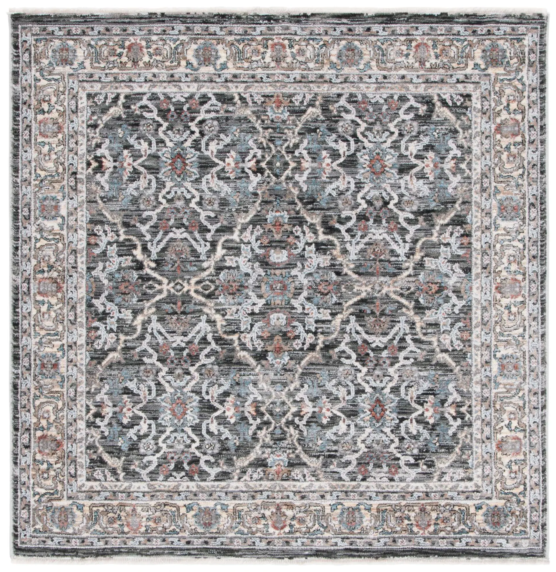 Artifact Bordered Floral Rug