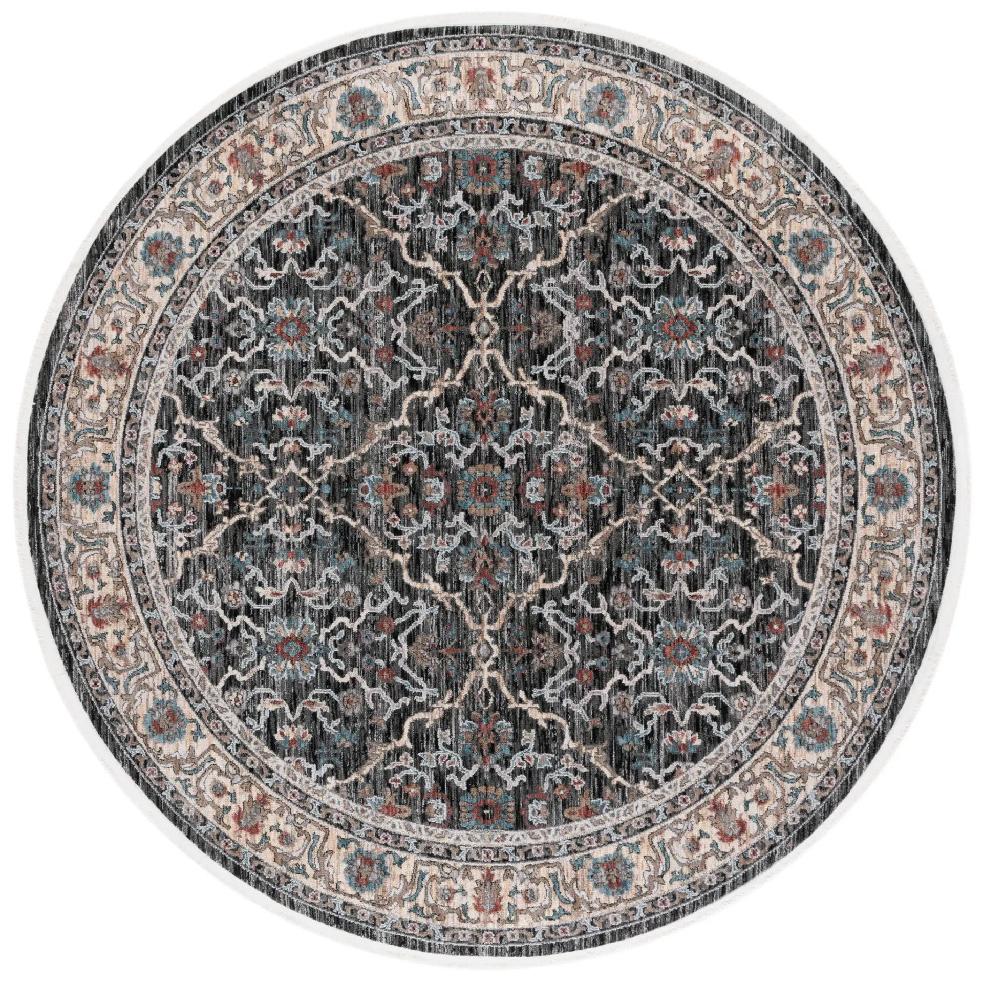 Artifact Bordered Floral Rug