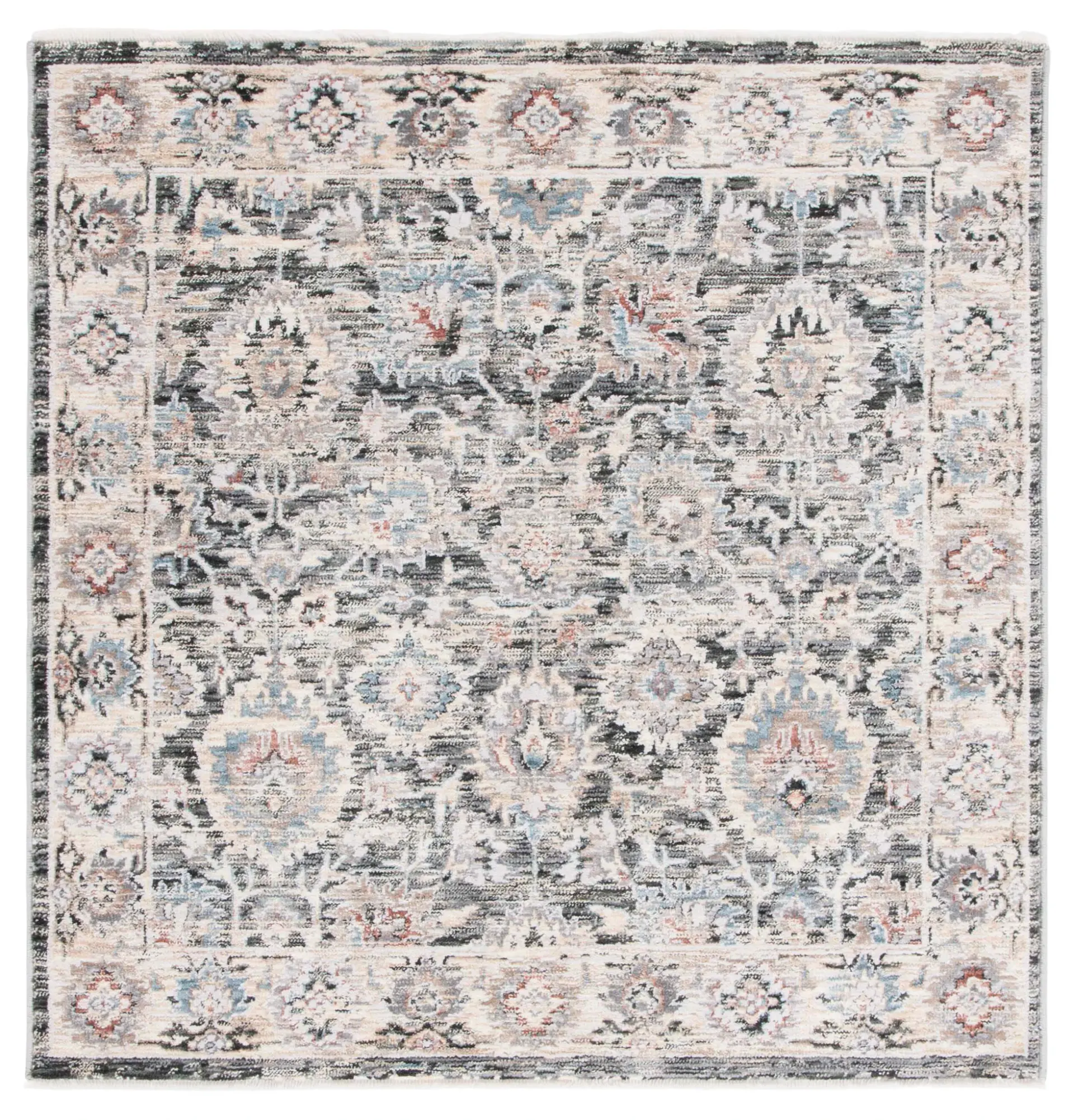 Artifact Faded Floral Bordered Rug