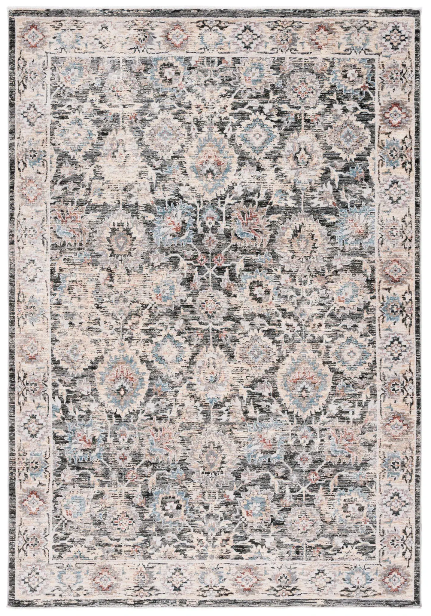 Artifact Faded Floral Bordered Rug