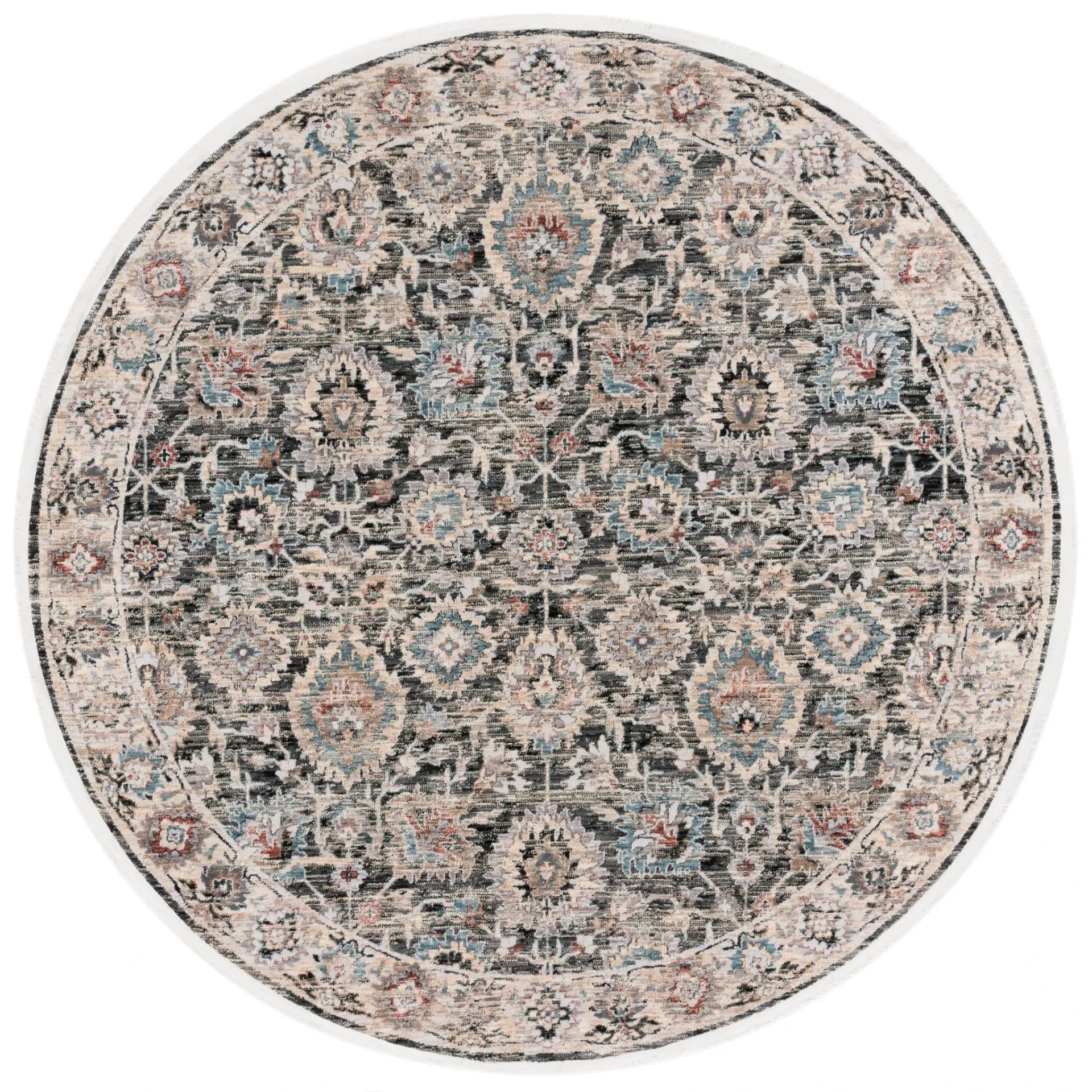 Artifact Faded Floral Bordered Rug