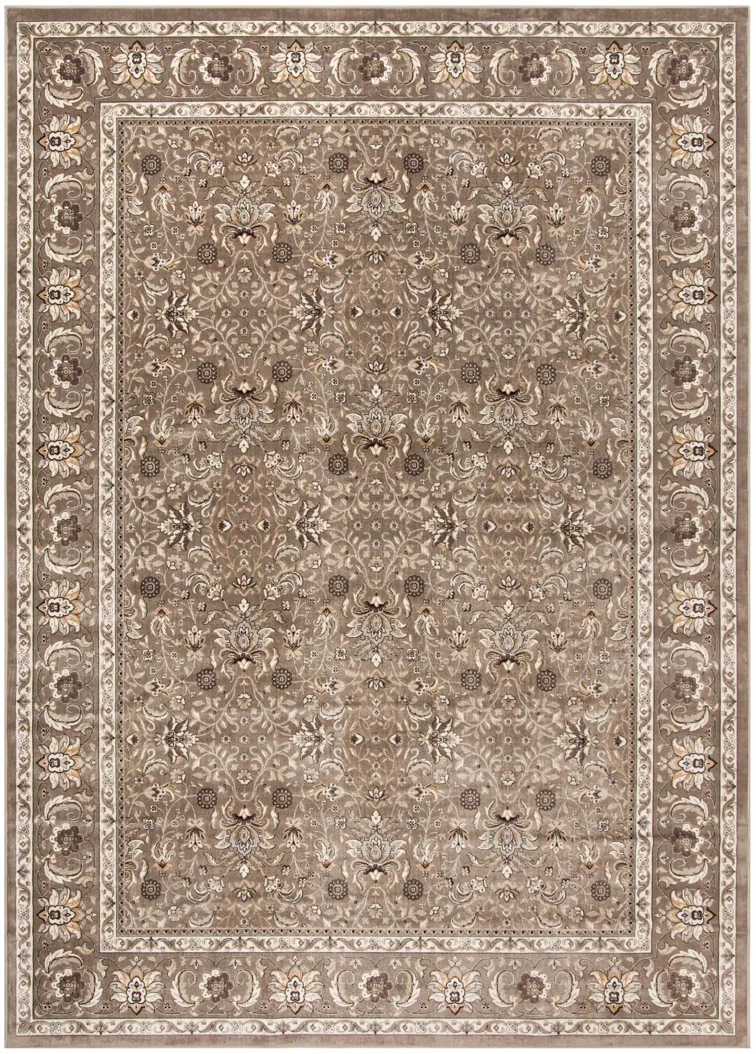Atlas Elegance Floral Bordered Viscose Rug