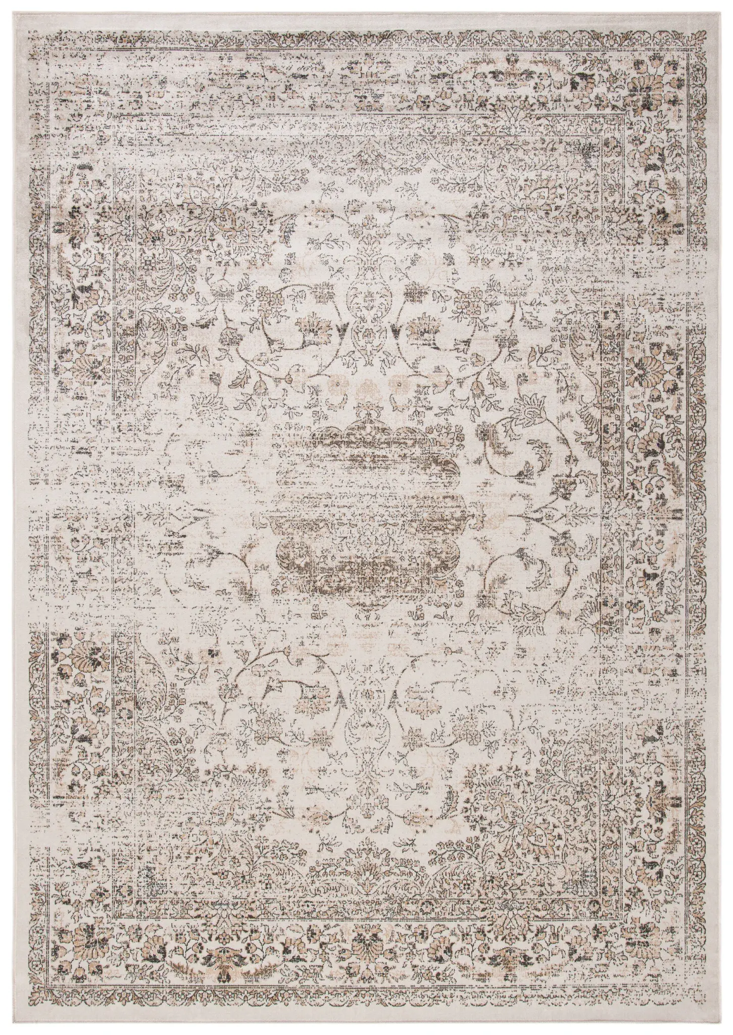 Atlas Distressed Floral Vine Viscose Rug