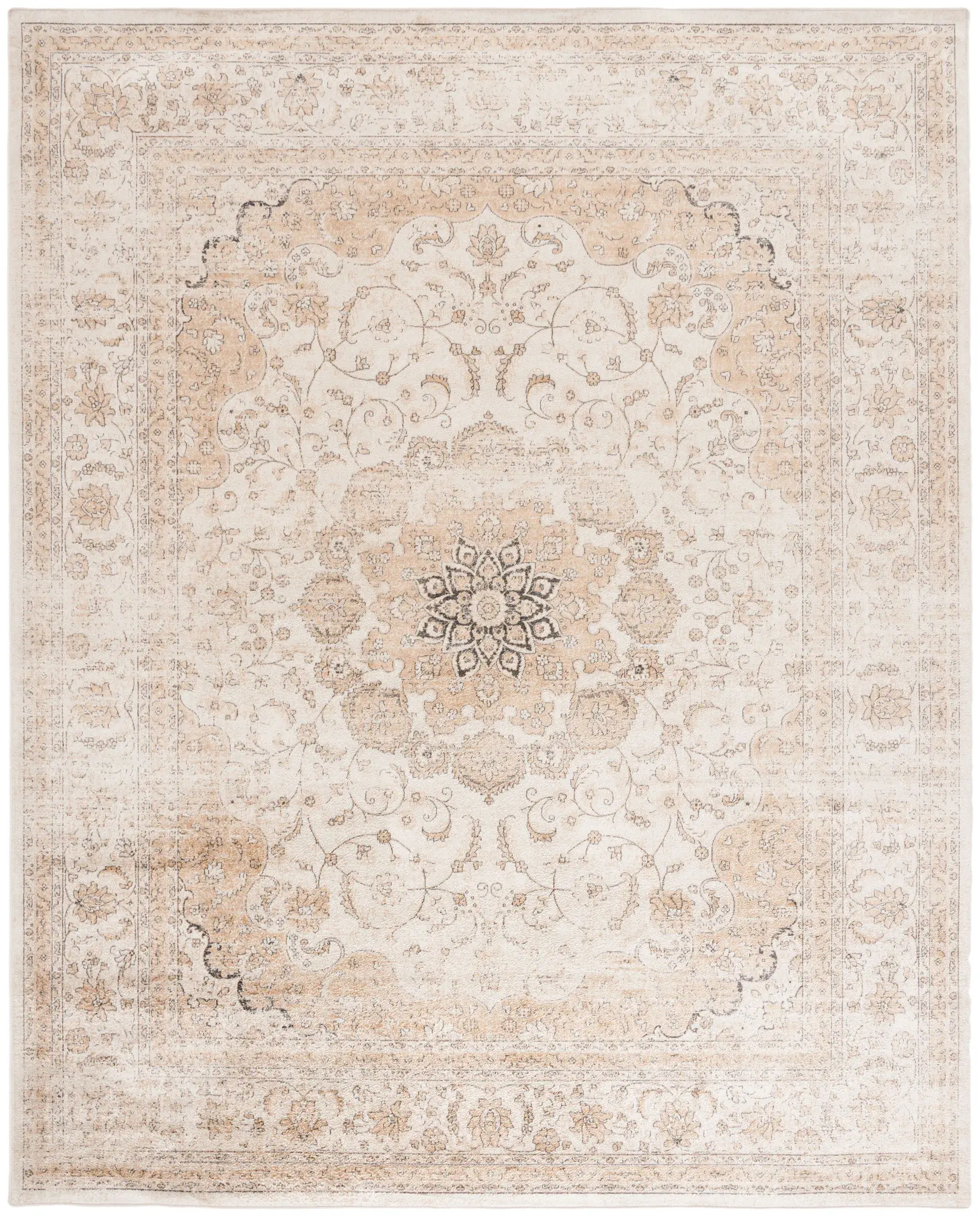 Atlas Distressed Medallion Viscose Rug