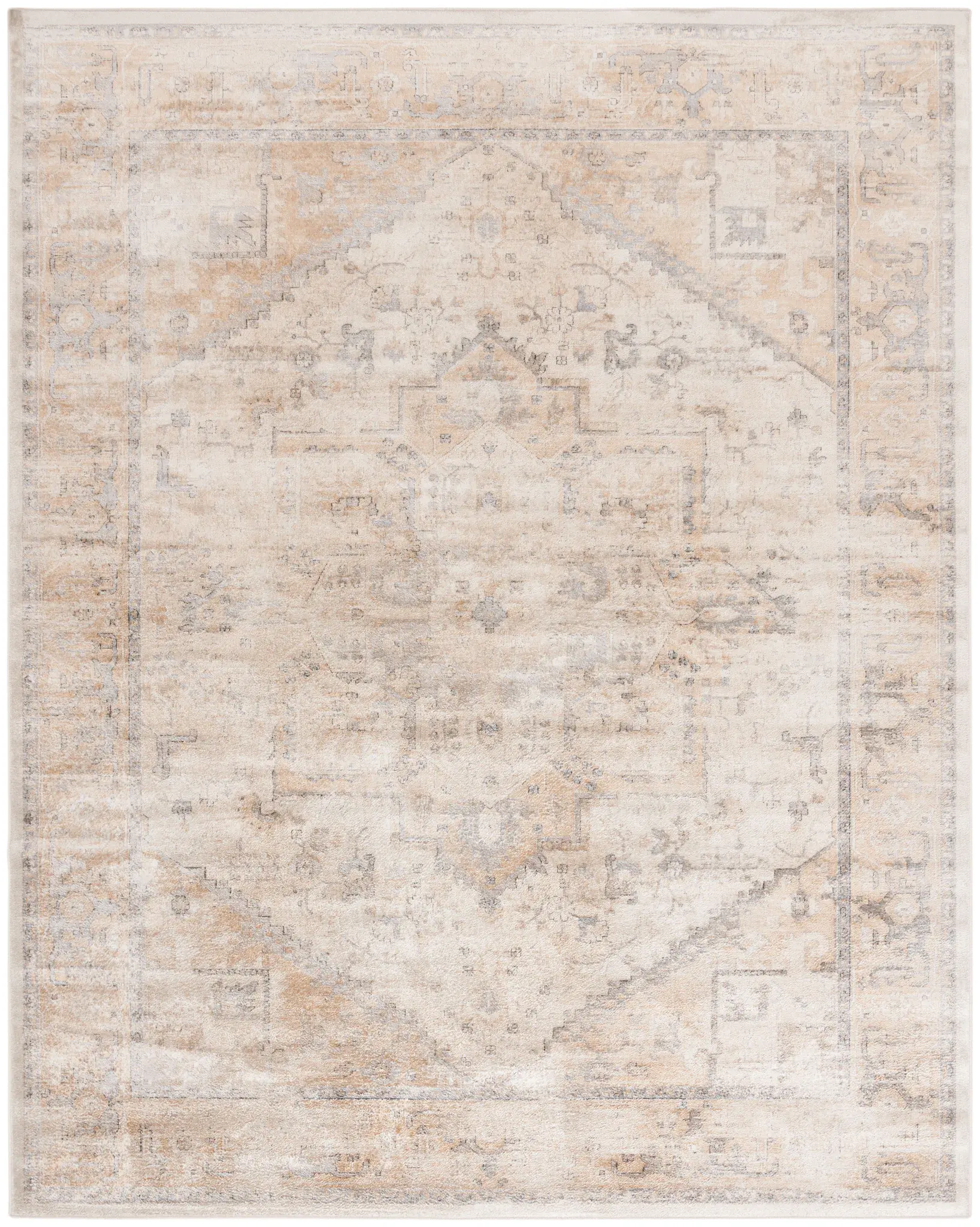Atlas Distressed Geometric Medallion Viscose Rug