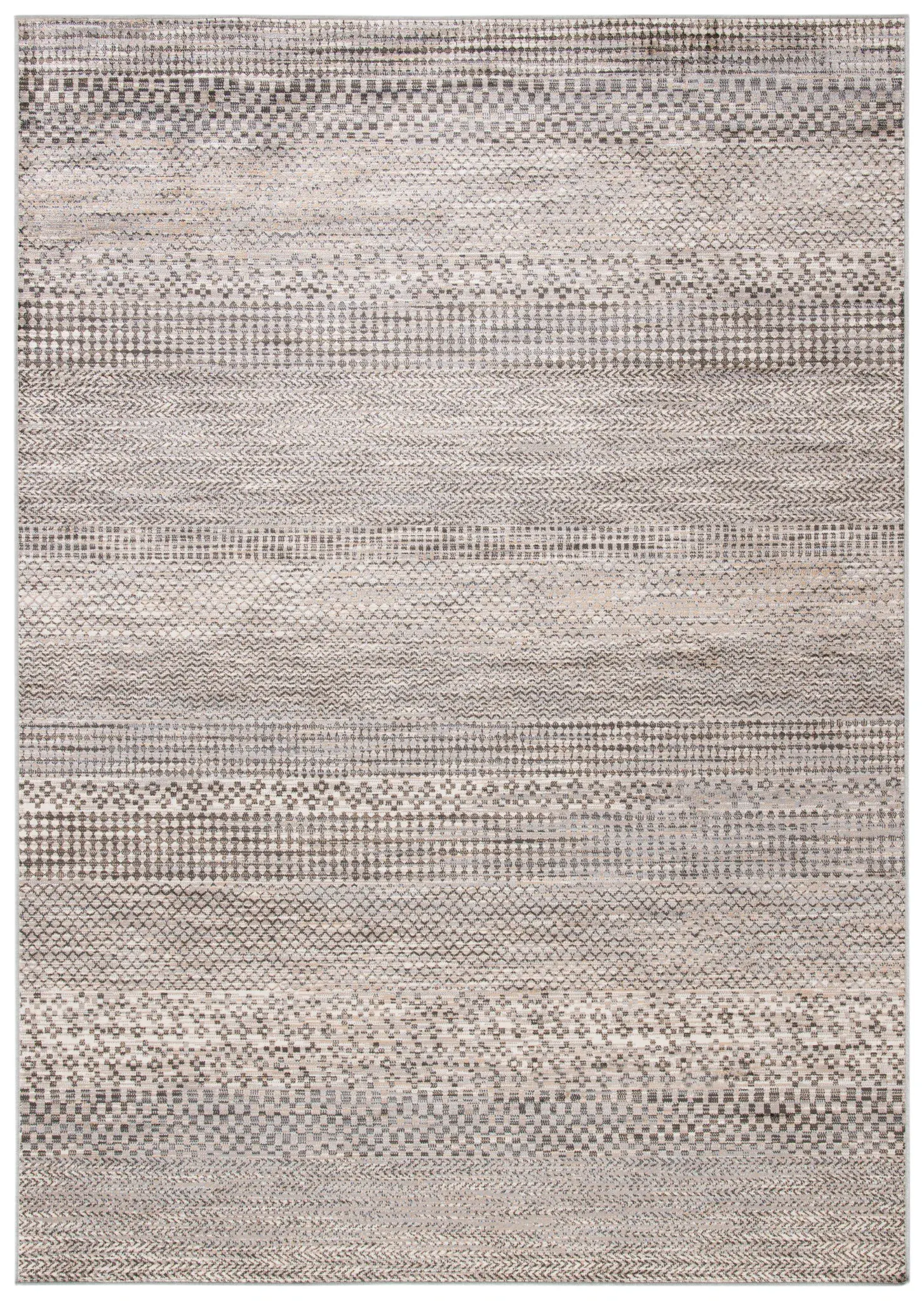 Atlas Banded Geometric Viscose Rug