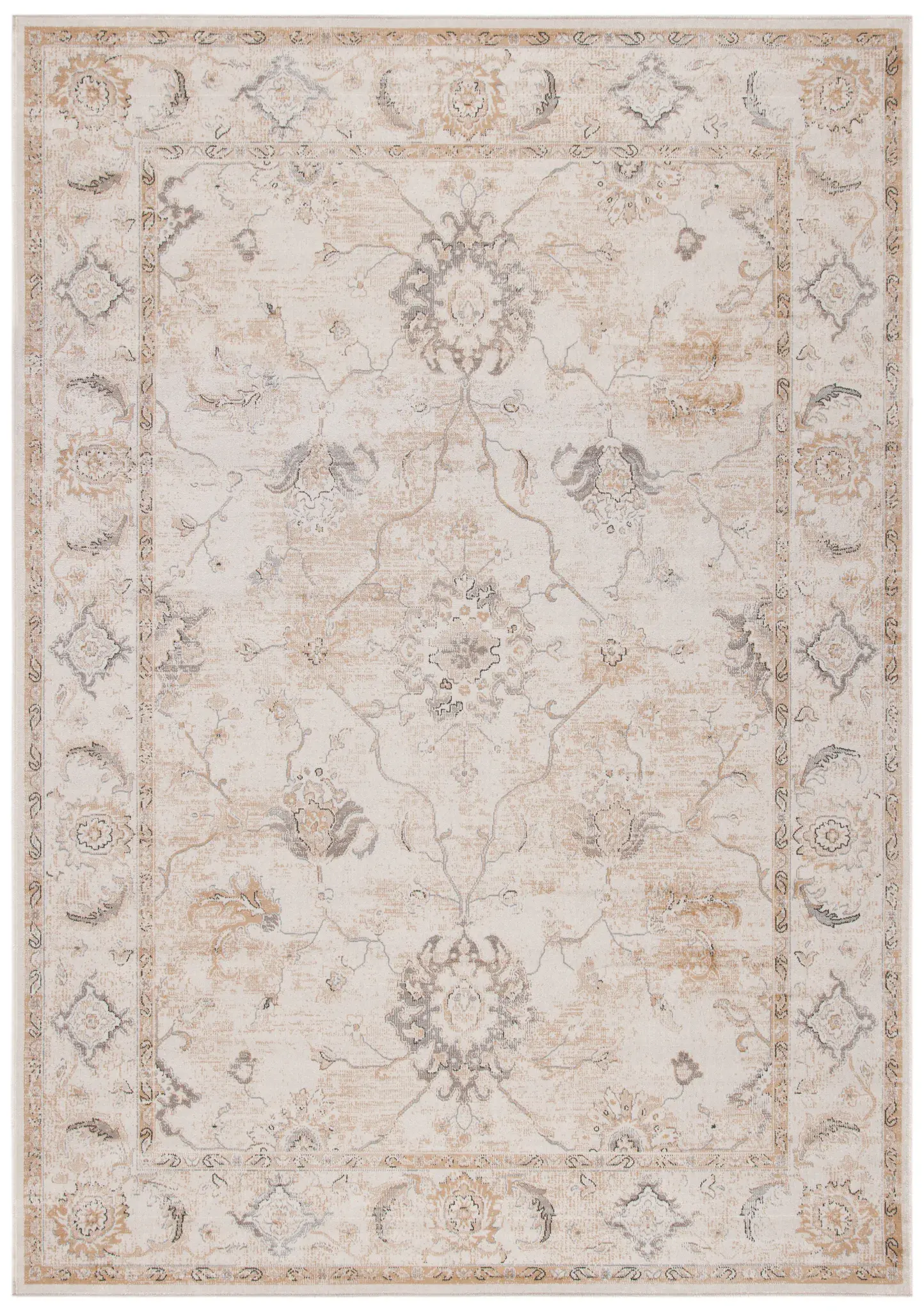 Atlas Faded Floral Medallion Viscose Rug