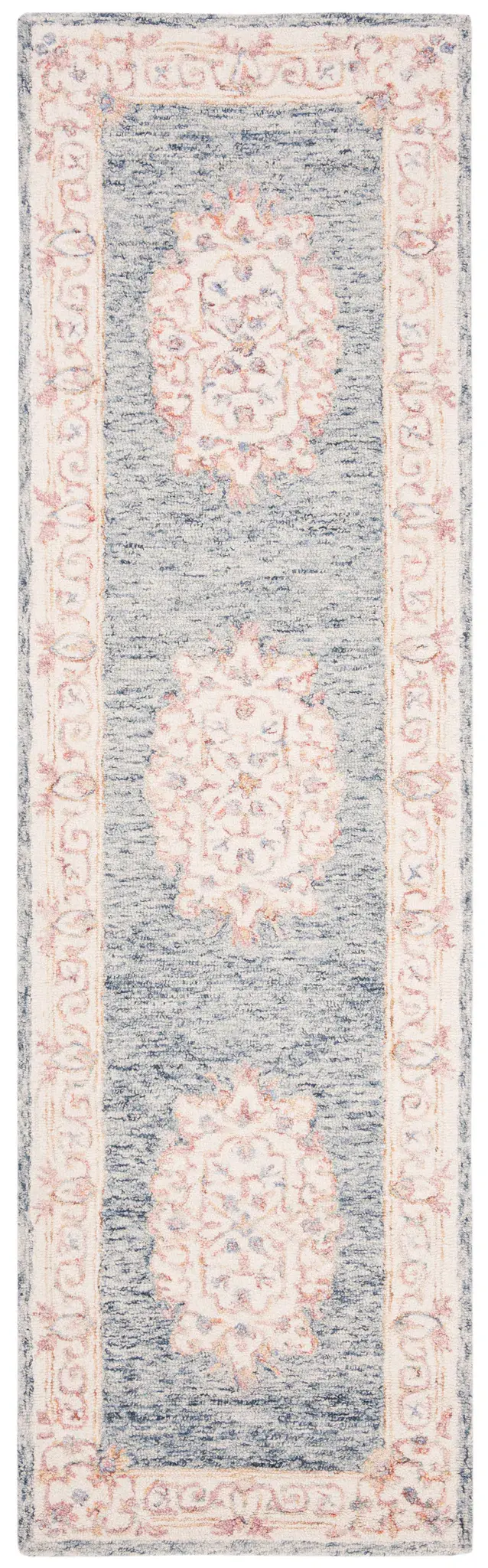Aubusson Cartouche Medallion Hand-Tufted Wool Rug