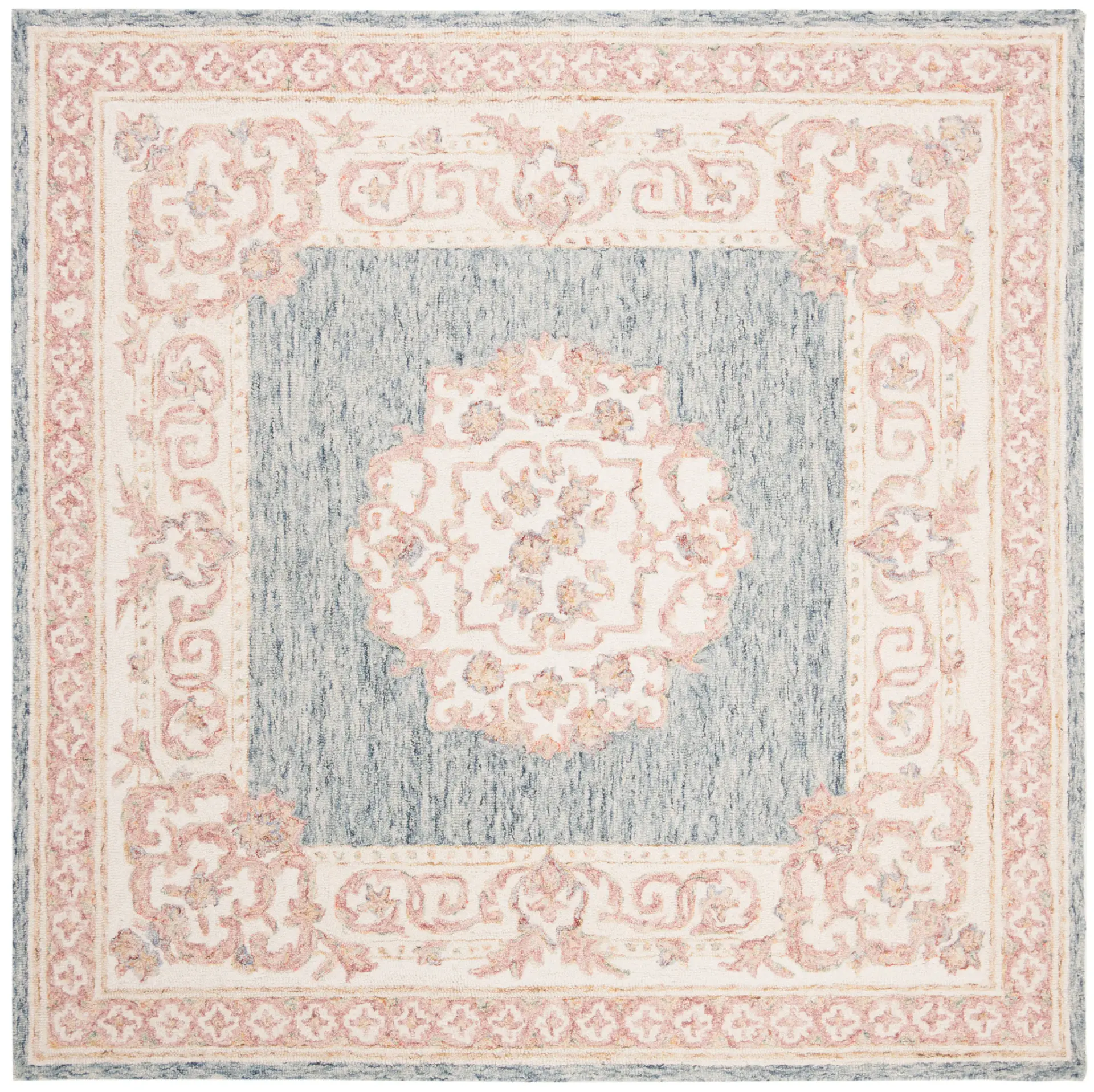 Aubusson Cartouche Medallion Hand-Tufted Wool Rug