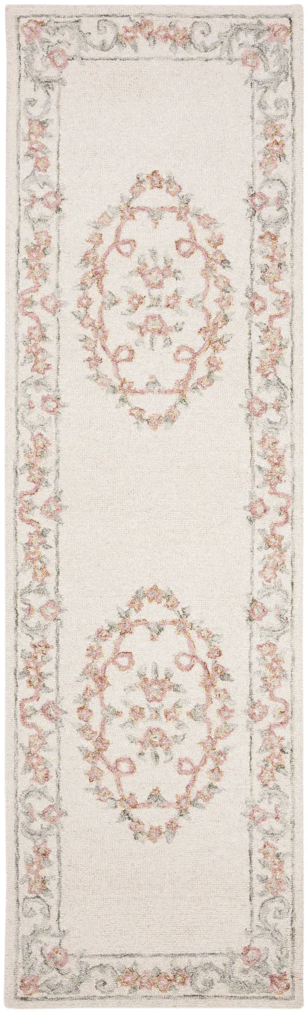 Aubusson Garland Medallion Hand-Tufted Wool Rug