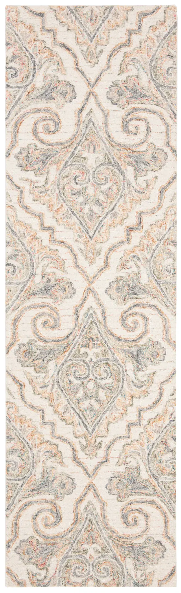 Aubusson Damask Hand-Tufted Wool Rug