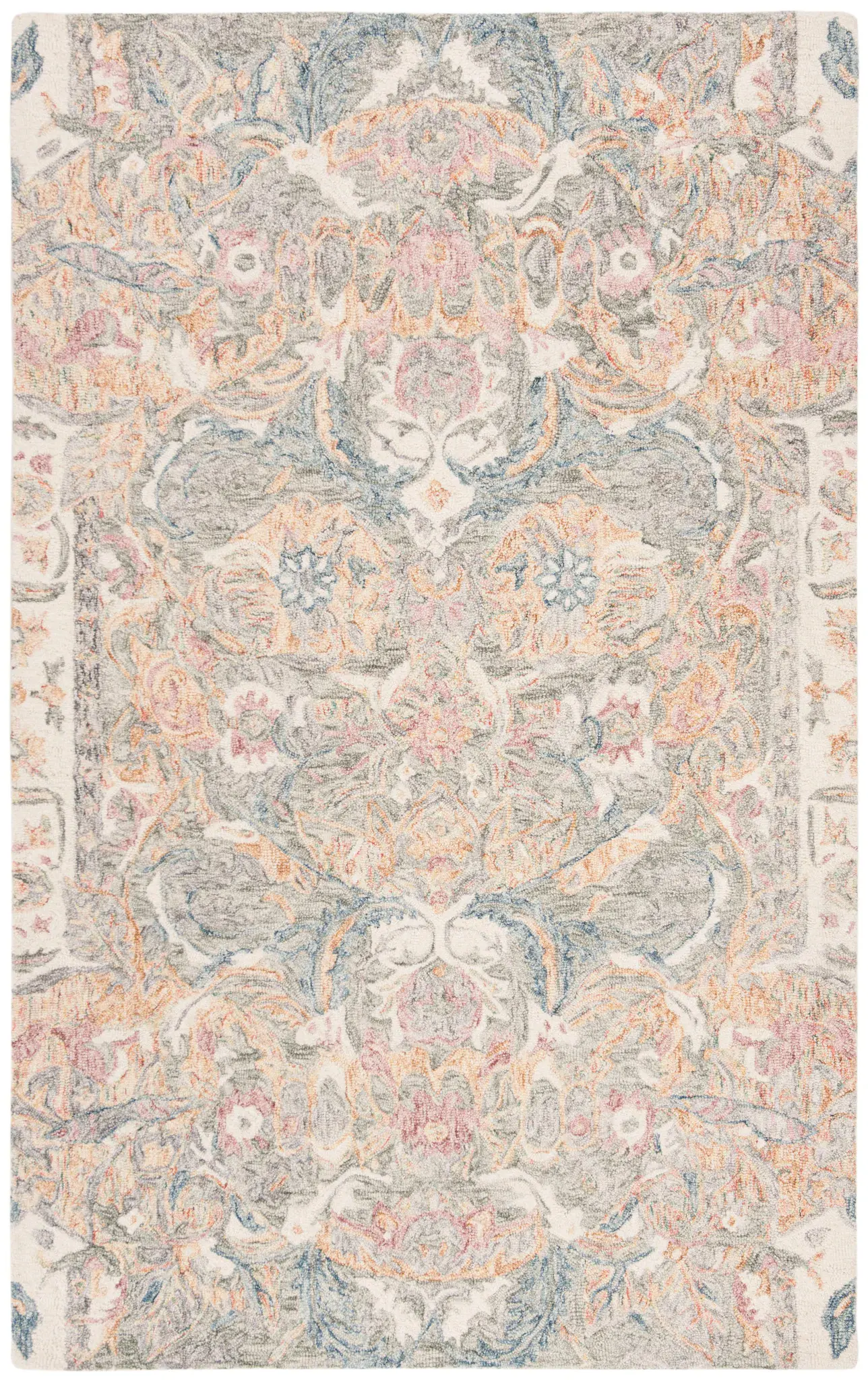 Aubusson Allover Botanical Hand-Tufted Wool Rug