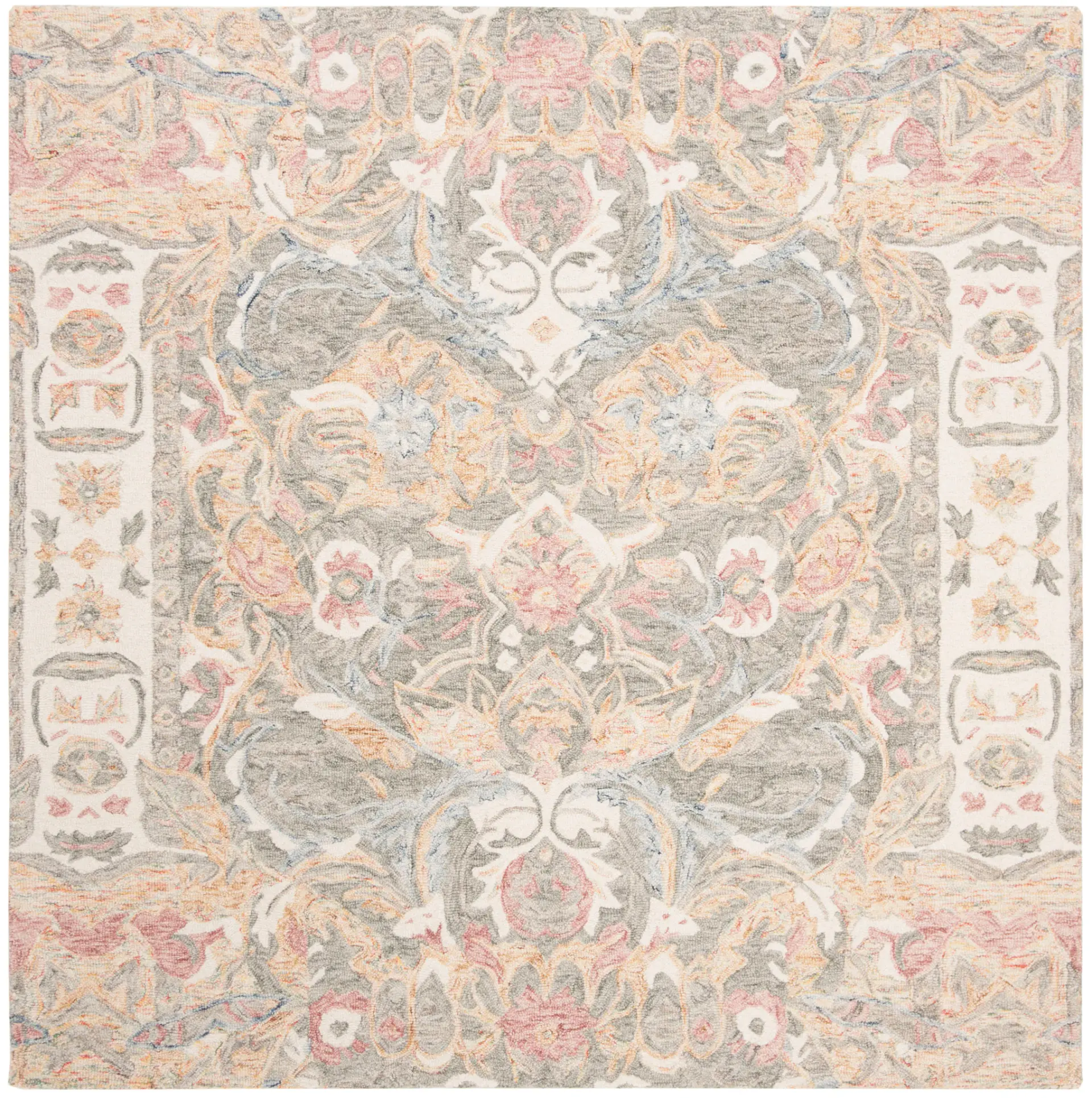 Aubusson Allover Botanical Hand-Tufted Wool Rug