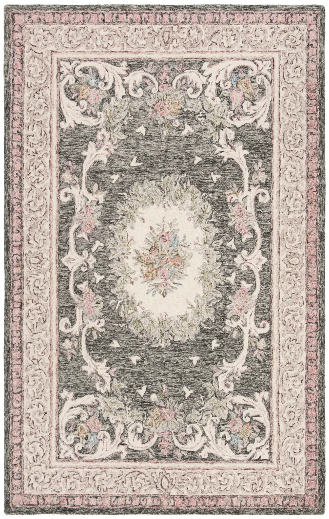 Aubusson Floral Bouquet Hand-Tufted Wool Rug