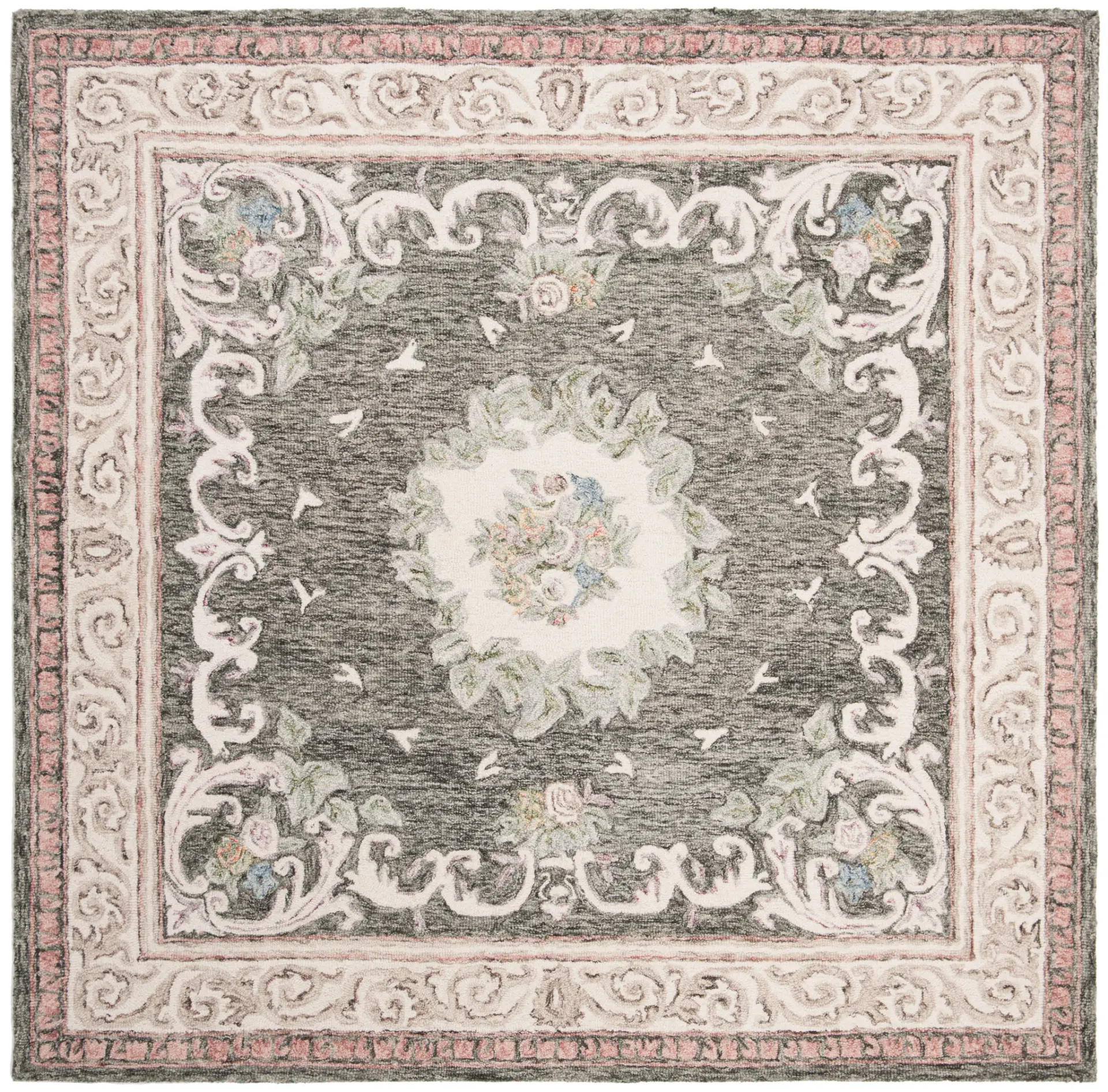 Aubusson Floral Bouquet Hand-Tufted Wool Rug