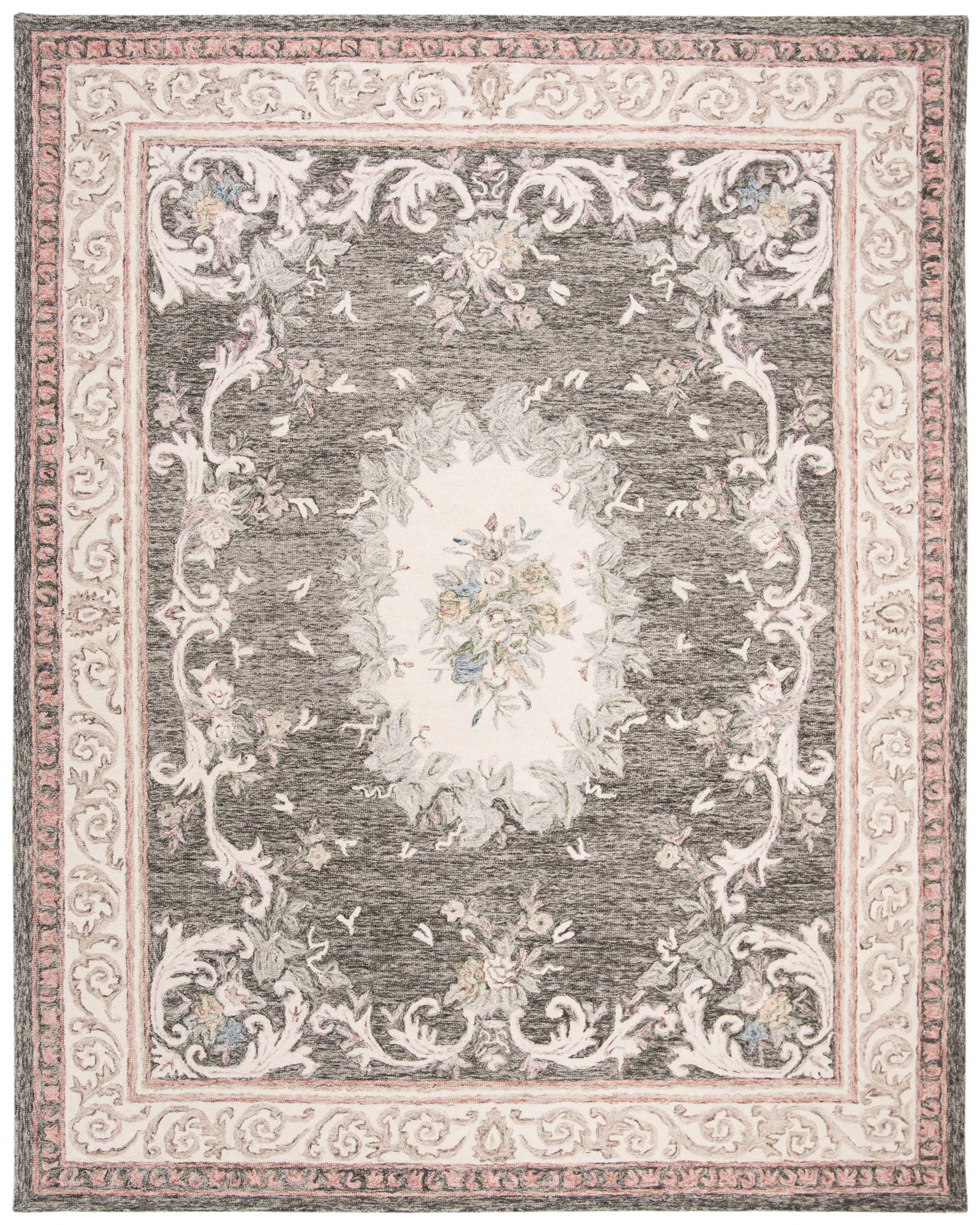 Aubusson Floral Bouquet Hand-Tufted Wool Rug