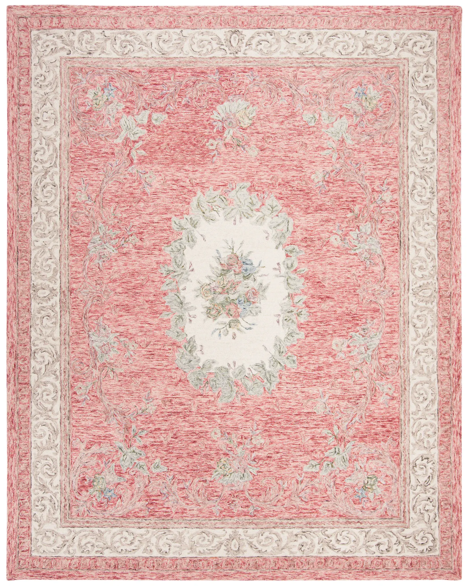 Aubusson Floral Bouquet Hand-Tufted Wool Rug
