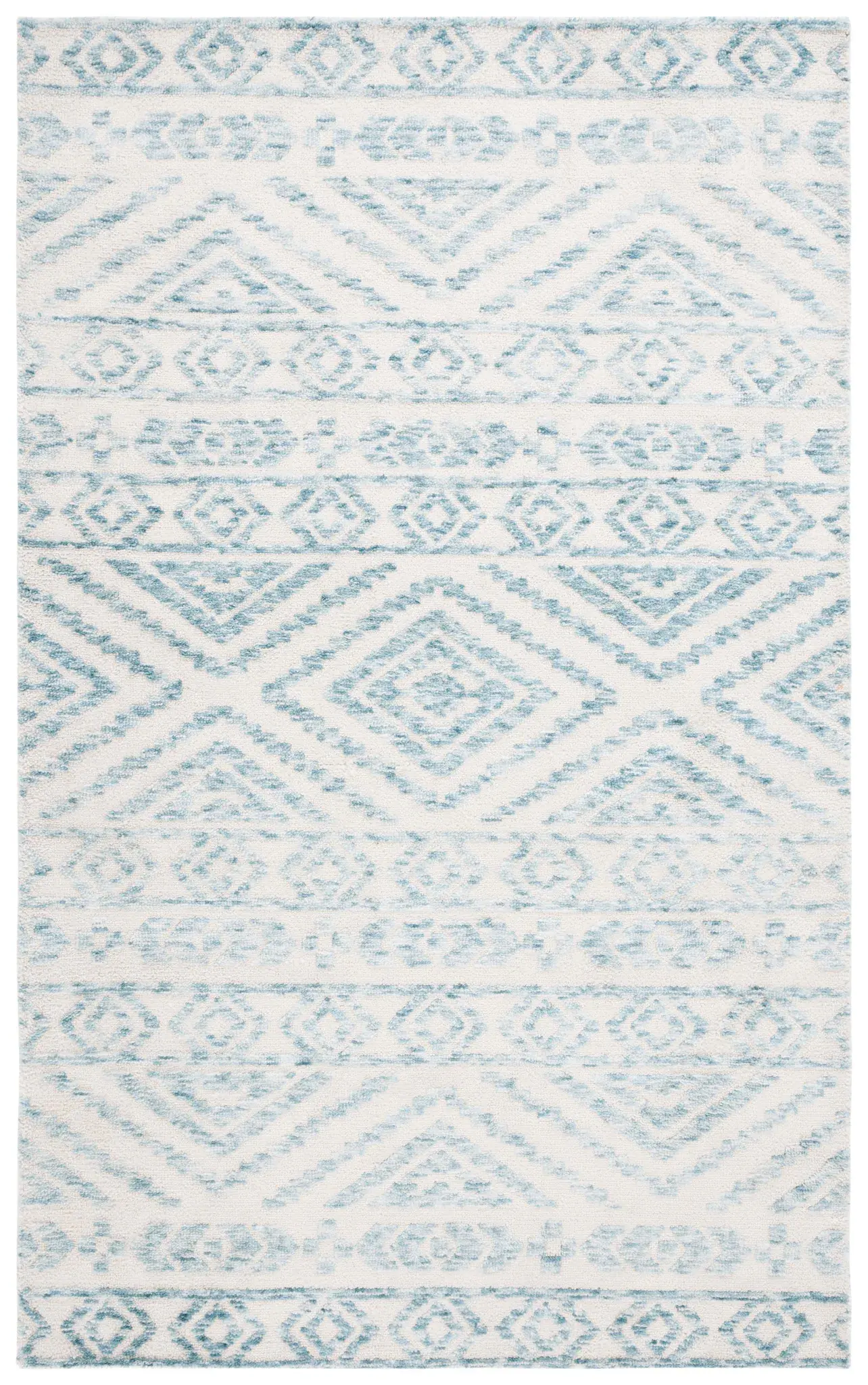 Audrey Banded Diamond Hand-Tufted Rug