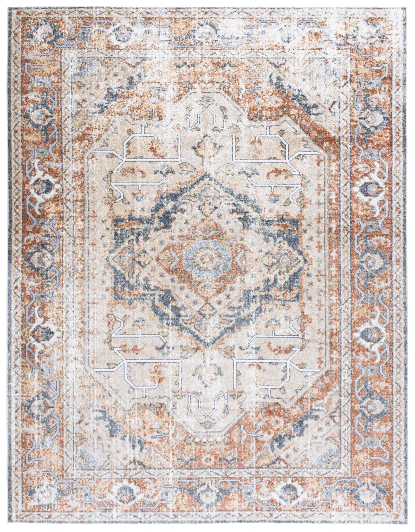Baltimore Distressed Medallion Washable Rug