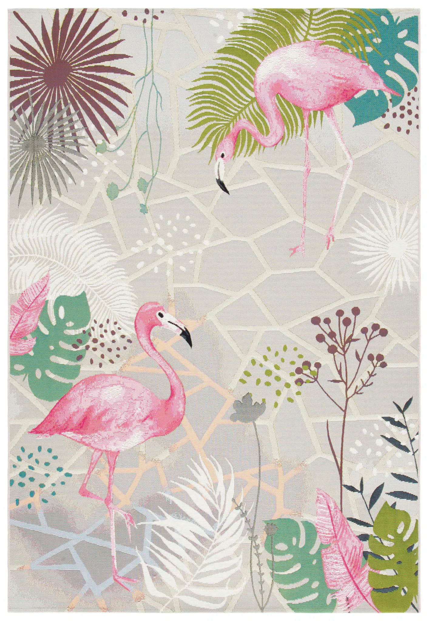 Barbados Flamingo And Palm Outdoor Rug
