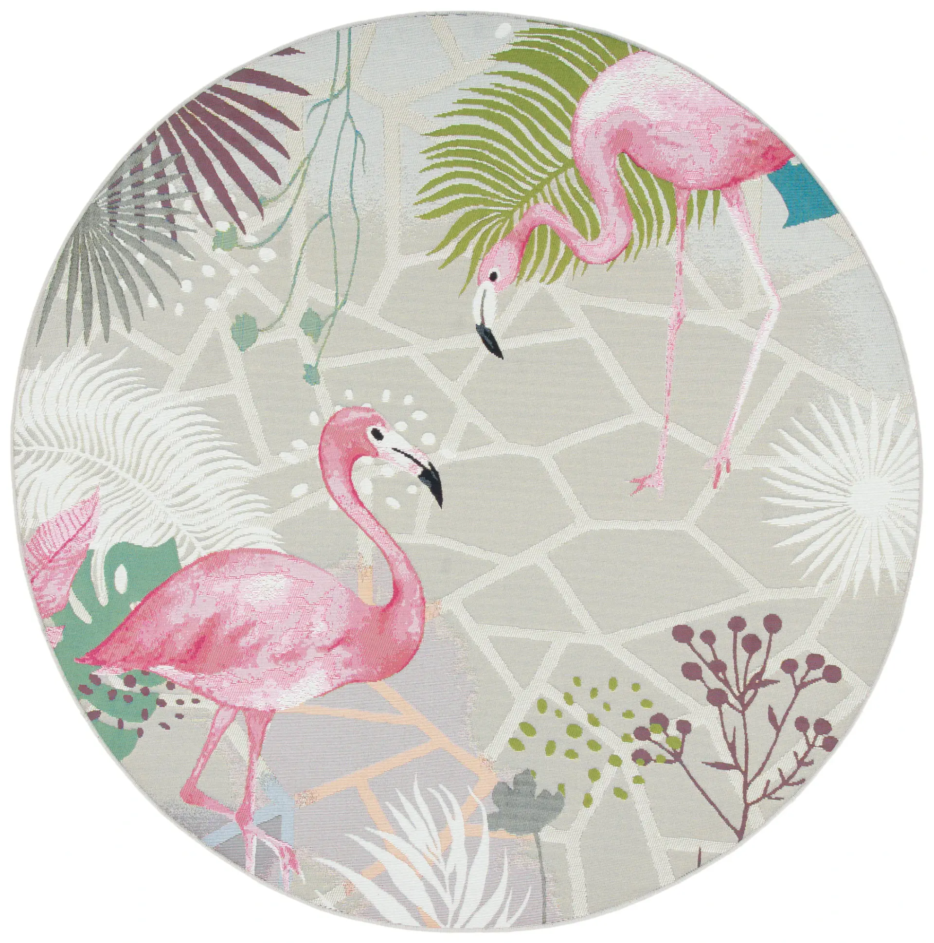 Barbados Flamingo And Palm Outdoor Rug